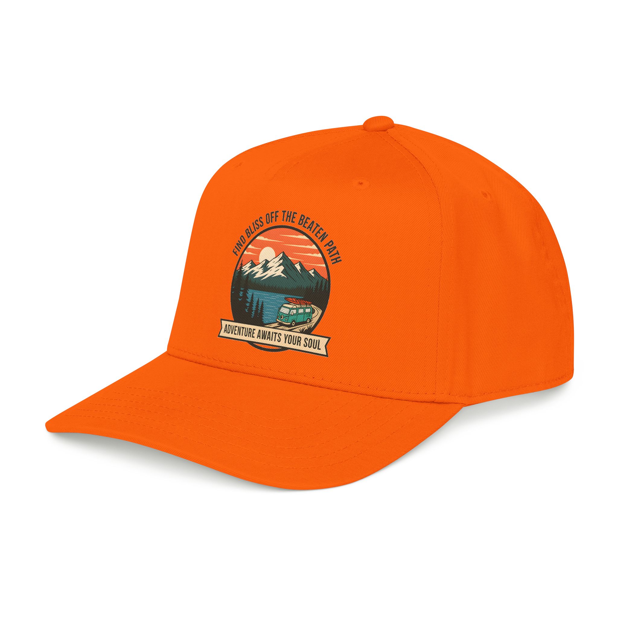 8651047113283556002_2048.jpeg Baseball Cap — "Find Bliss of the beaten patch-Adventure Awaits Your Soul" Vintage Mountain Camp Camper Design