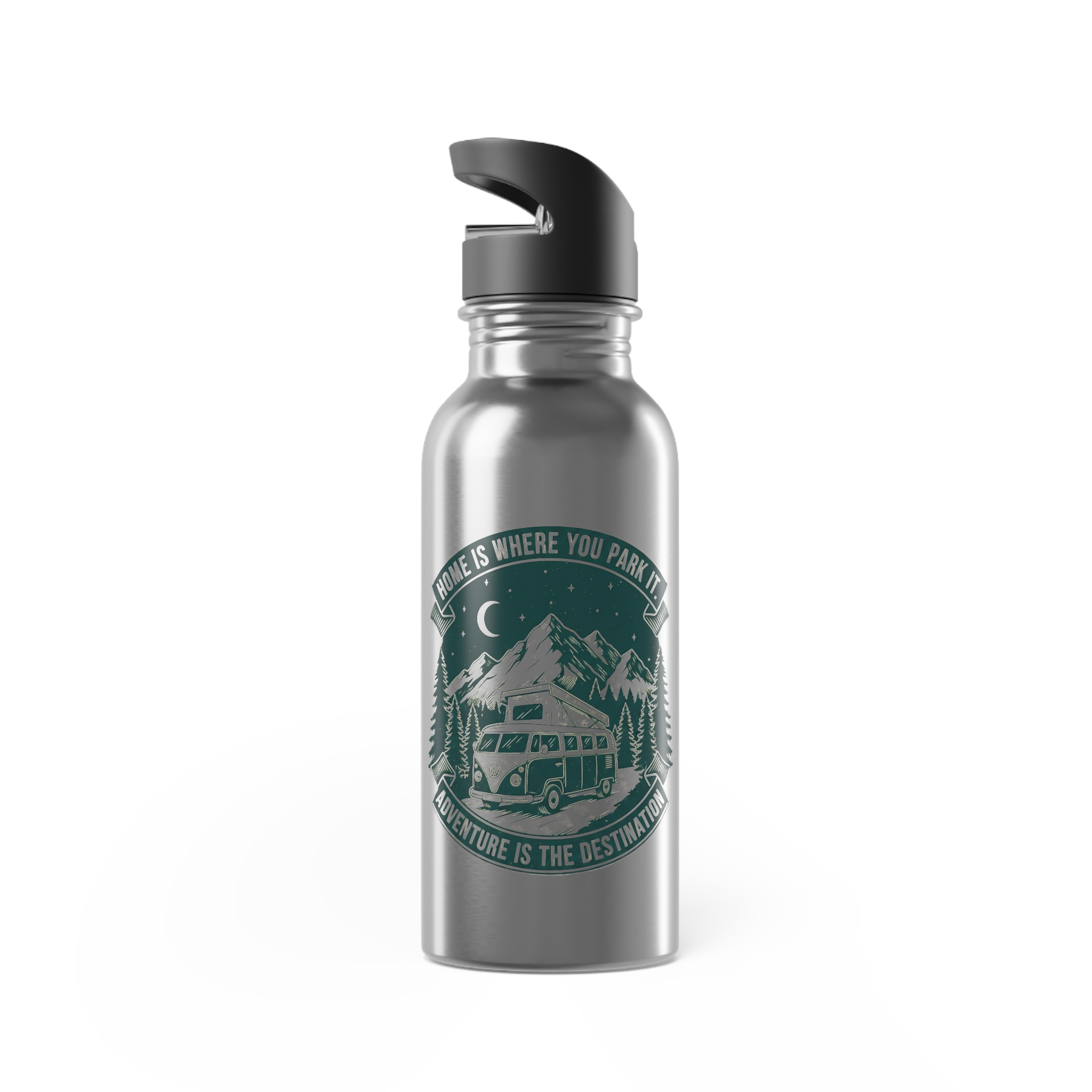 8654034946913173211_2048.jpeg Stainless Steel Water Bottle with Straw –"Home Is Where You Park It-Adventure is the destination" Outdoor Logo 20oz