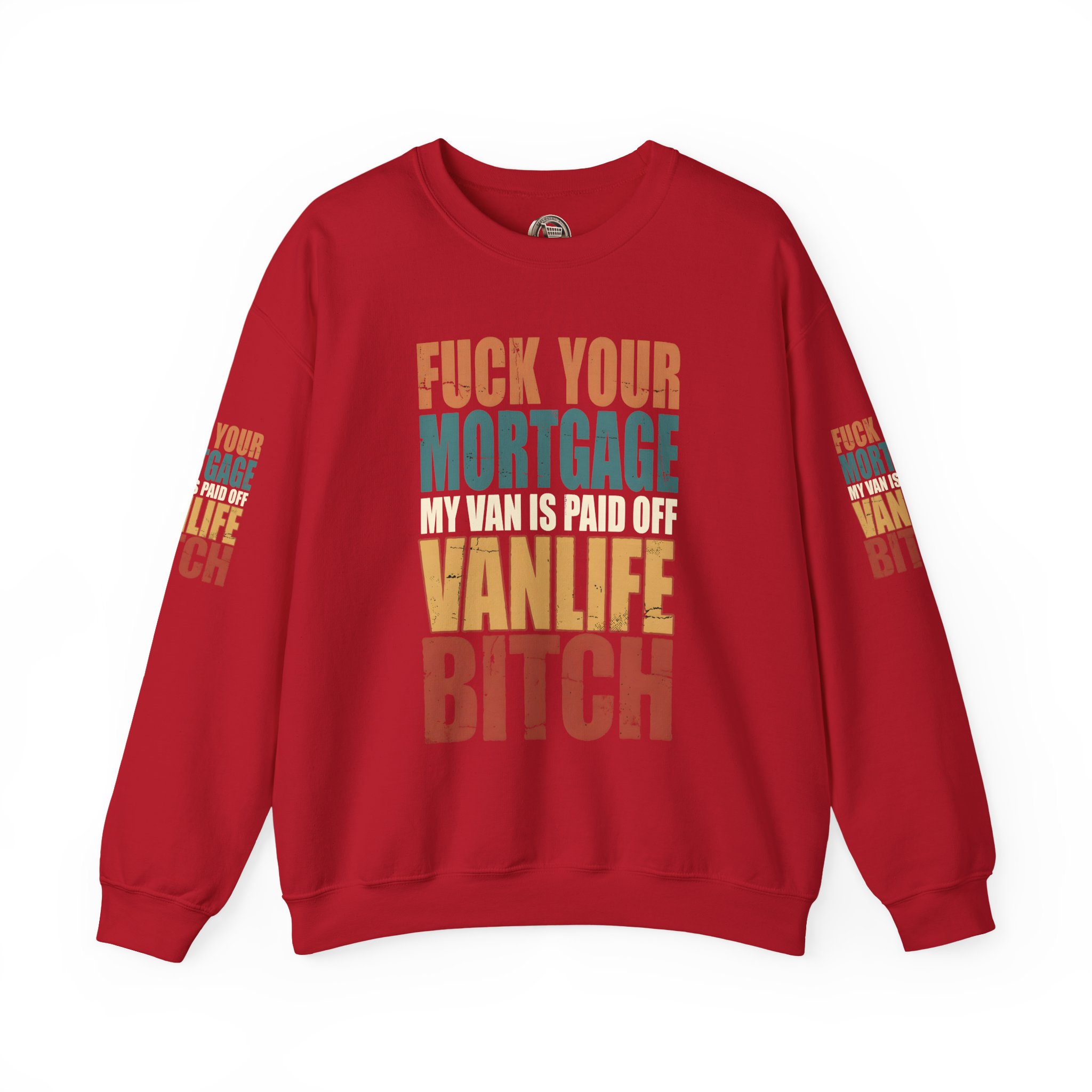 Unisex Heavy Blend™ Crewneck Sweatshirt — "Fuck Your Mortgage" Design F**K-Line
