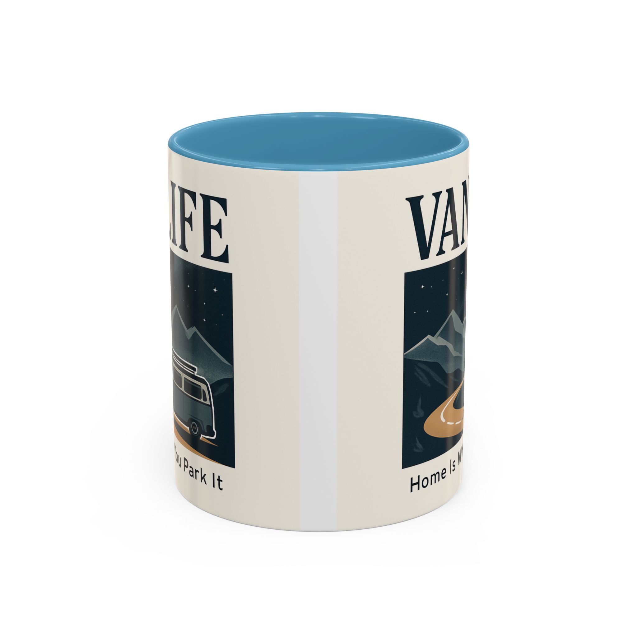 Coffee Mug — "Vanlife - Home Is Where You Park It" Accent Campervan Travel Mug