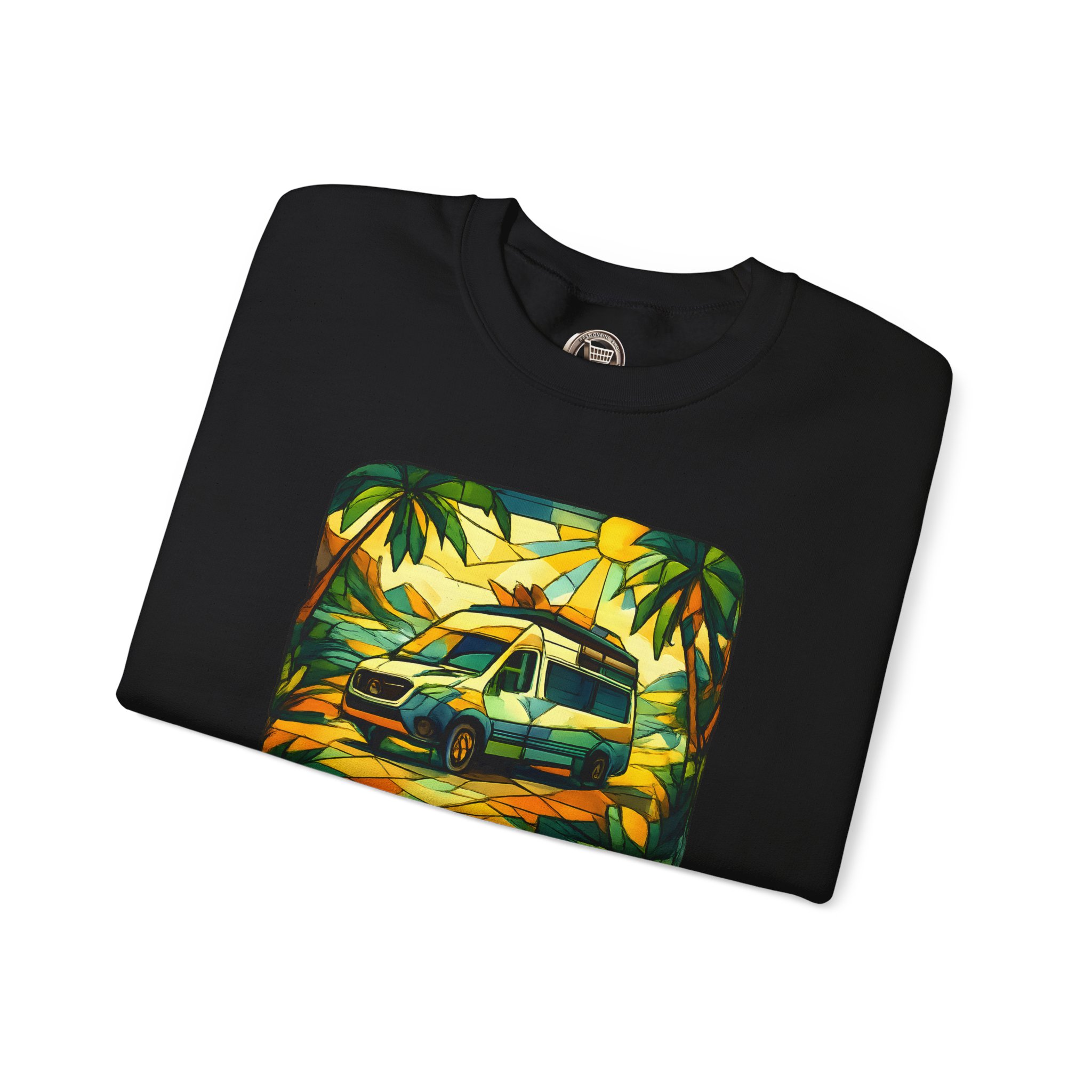 Unisex Heavy Blend™ Crewneck Sweatshirt — "Exploration In Every Angle" Design Cubic-Line
