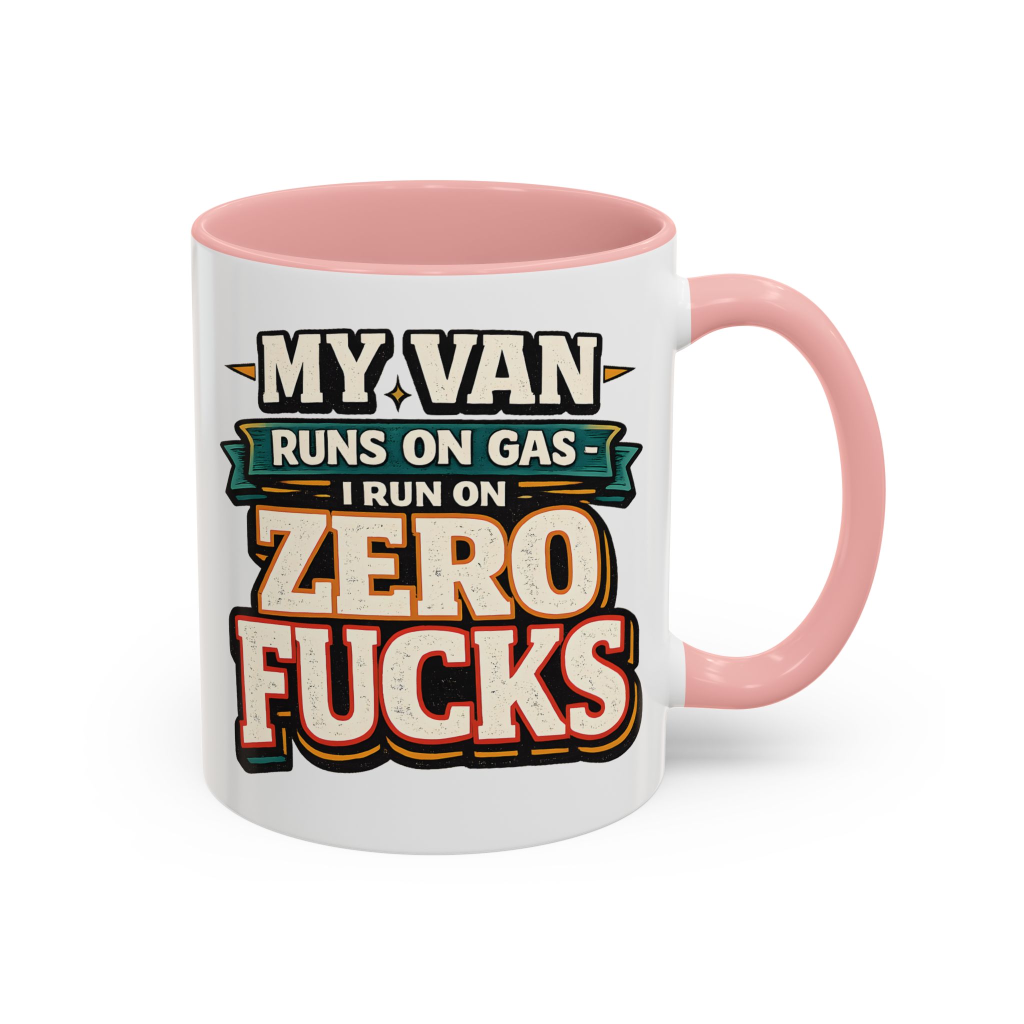 Accent Coffee Mug (11, 15oz) — "My Van Runs On Gas" Design F**K-Line