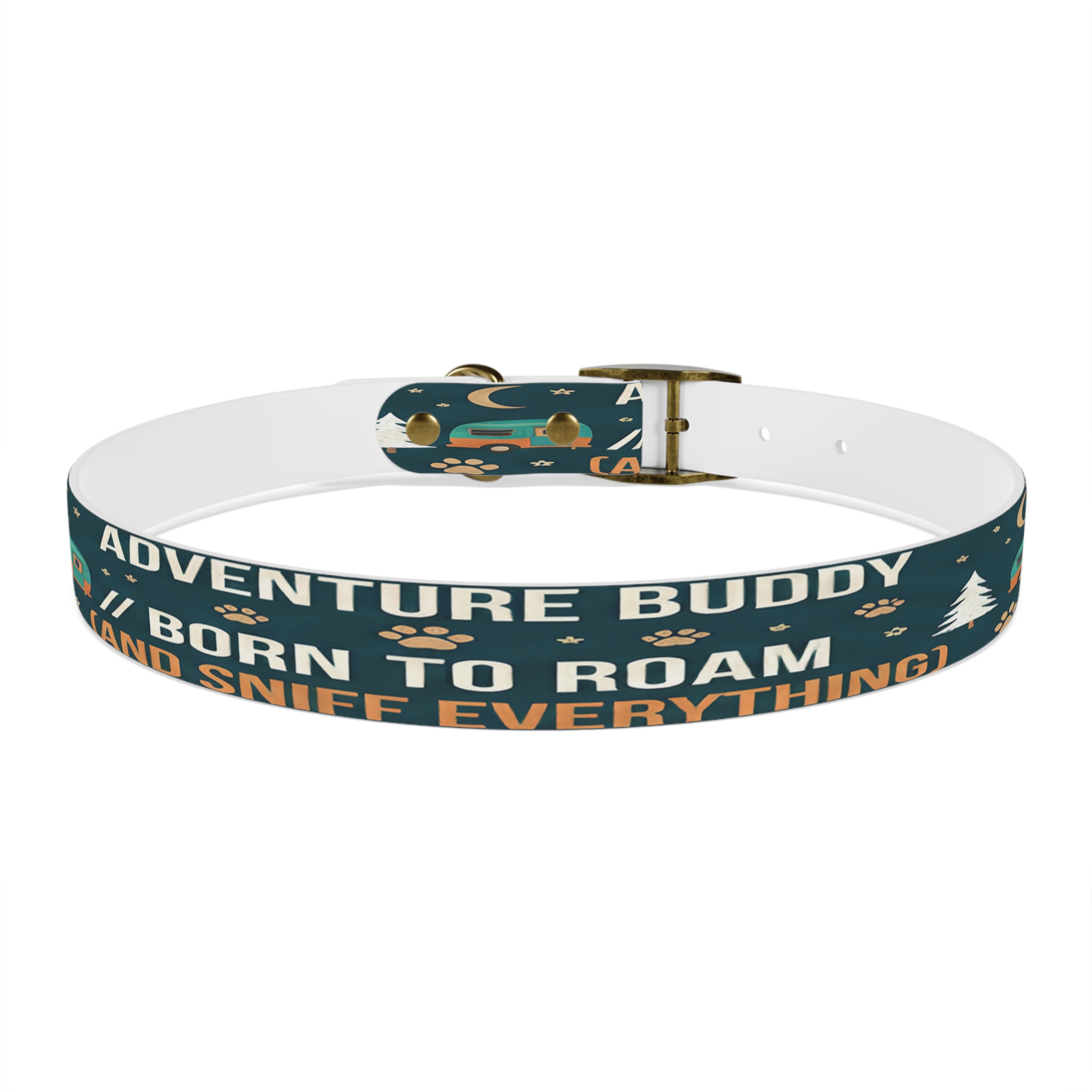 8666411106227533390_4096.jpeg Dog Collar — 'Born to Roam (and Sniff Everything)' Outdoor Pet Collar