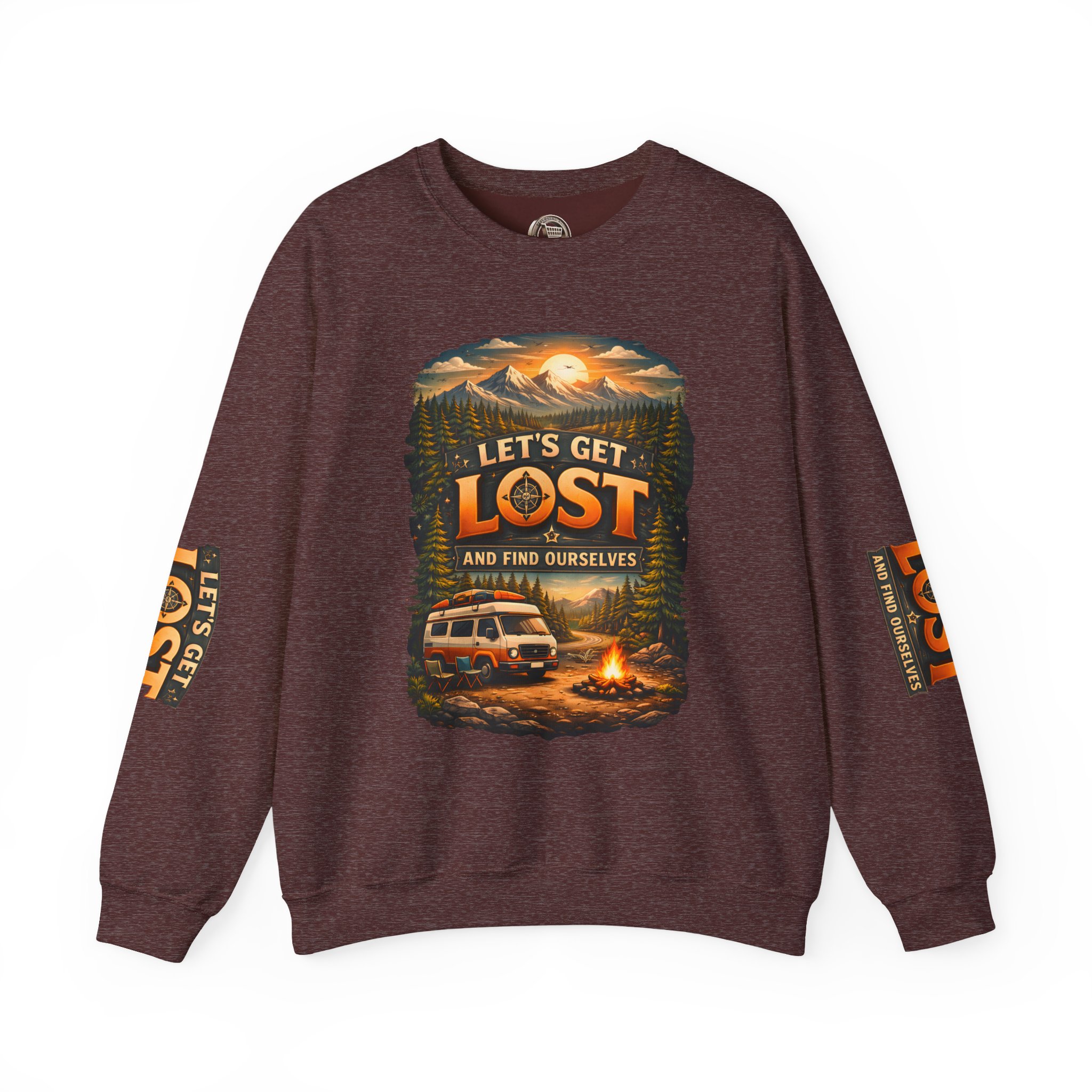 Unisex Heavy Blend™ Crewneck Sweatshirt — "Let´s Get Lost And Found Ourselfs" Design Scenic-Line