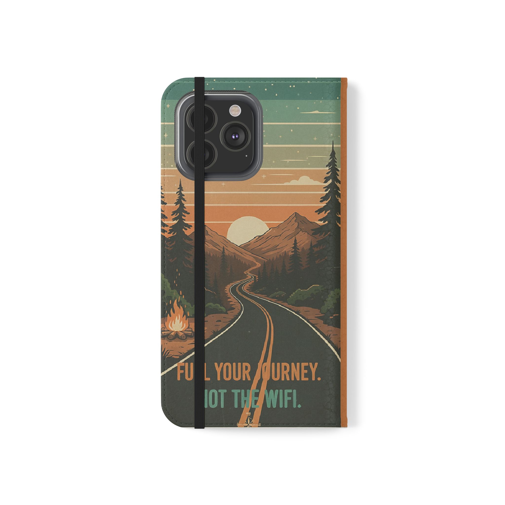 Flip Phone Case — "Adventure Awaits Unplug & Drive" Wallet Case