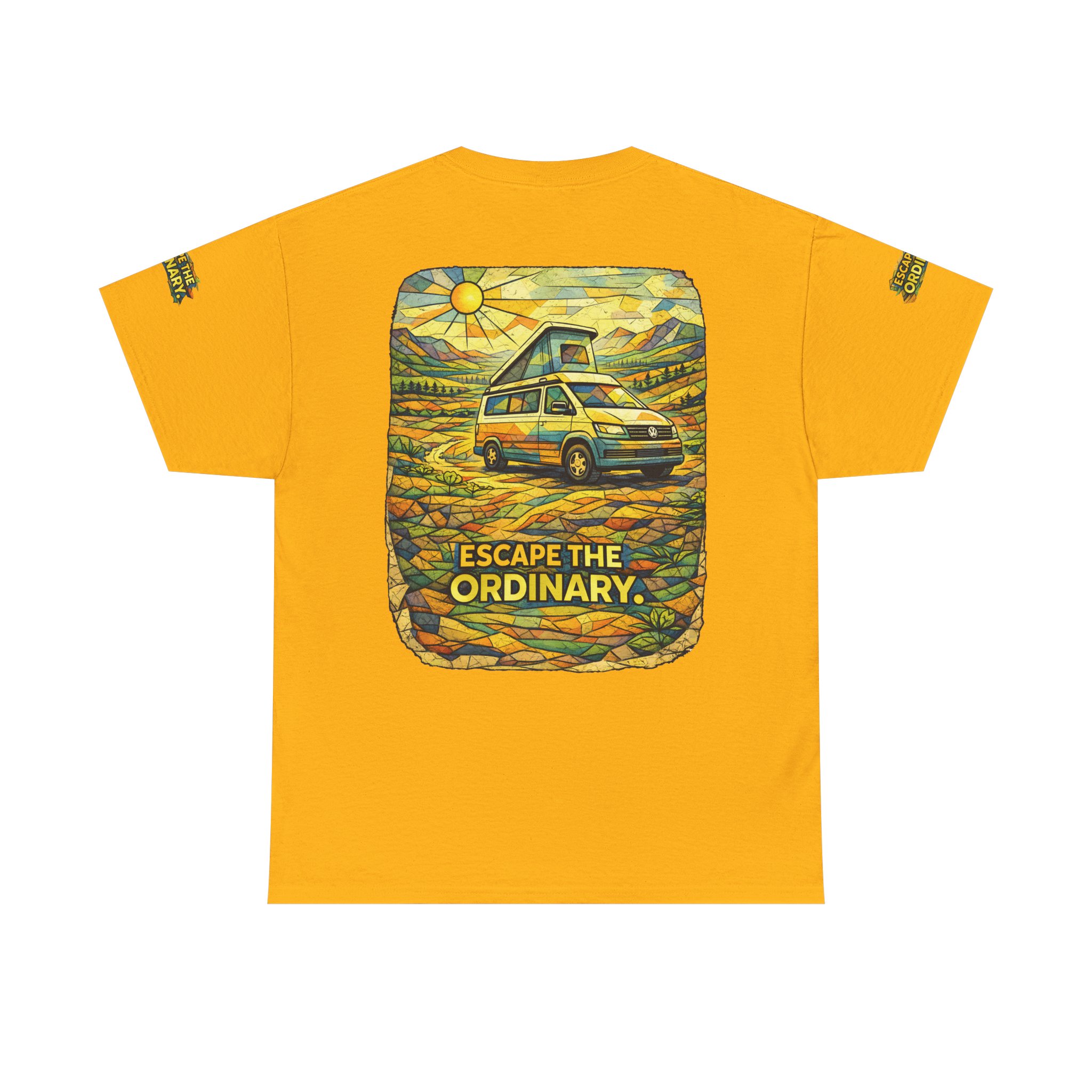 8672369248745235815_2048.jpeg Unisex Heavy Cotton Tee — "Escape The Ordinary" Design Cubic-Line