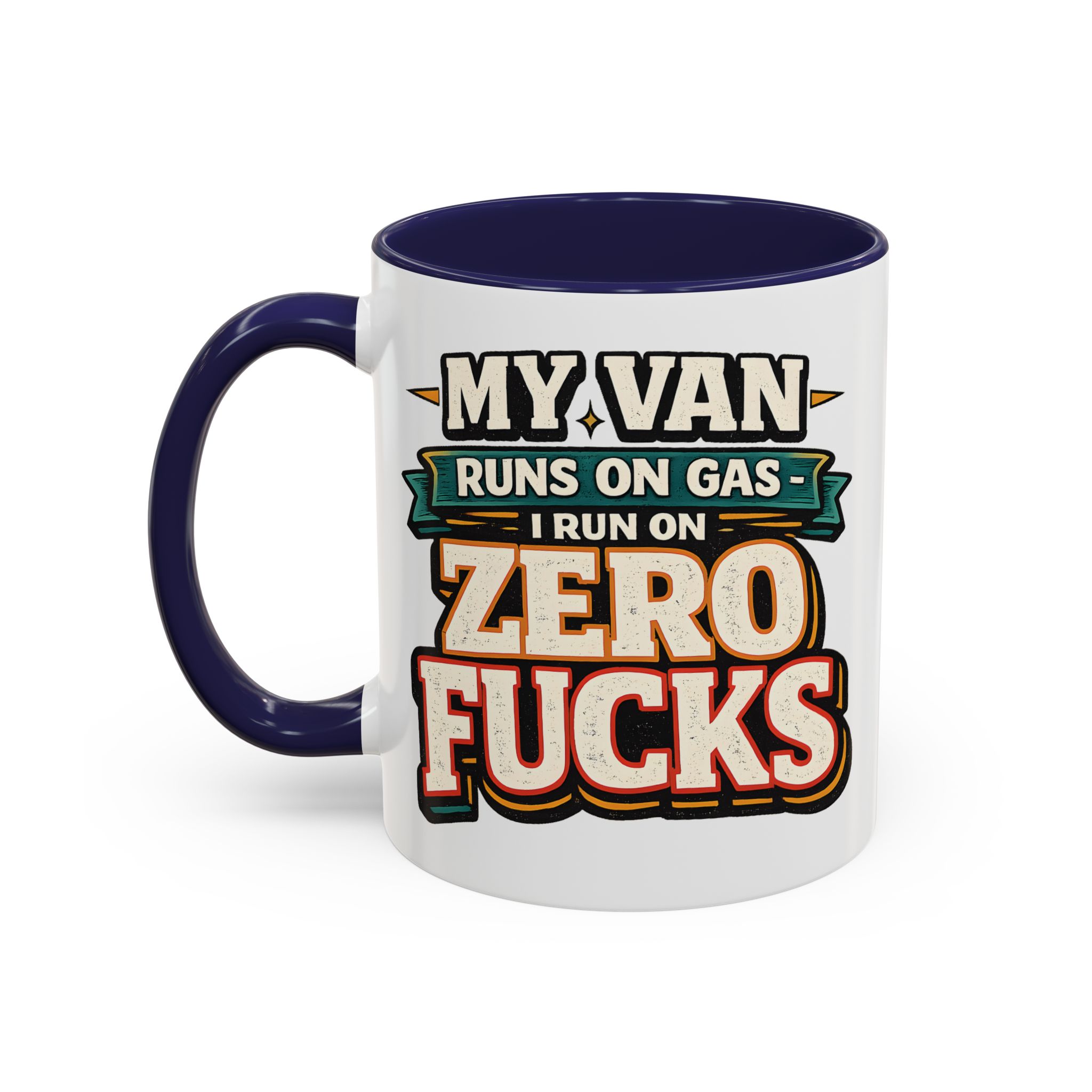 Accent Coffee Mug (11, 15oz) — "My Van Runs On Gas" Design F**K-Line