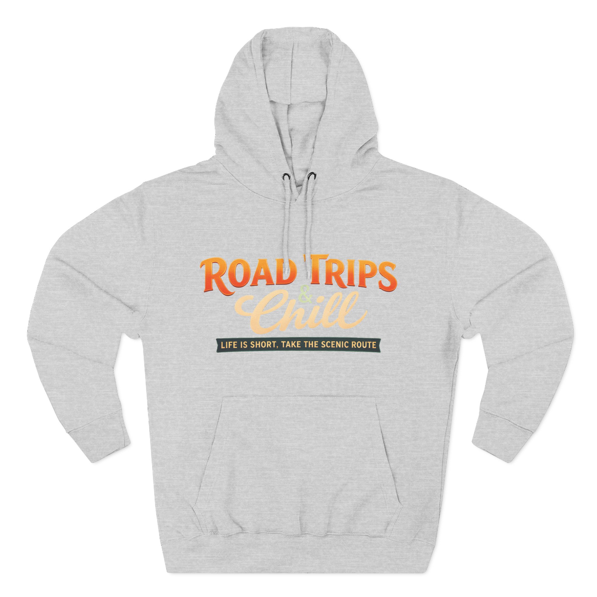 Three-Panel Fleece Hoodie - "Road Trips & Chill" Design Scenic-Line