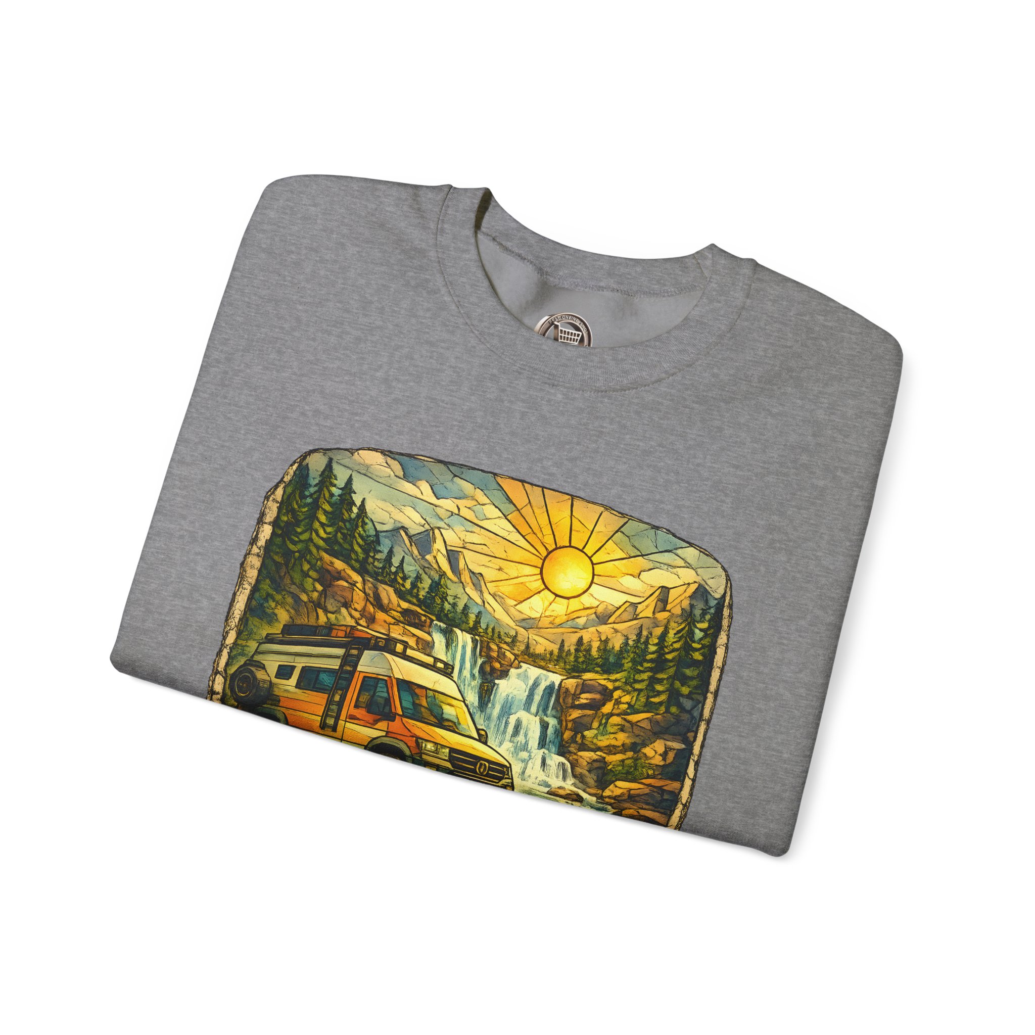 Unisex Heavy Blend™ Crewneck Sweatshirt — "Explore More" Design Cubic-Line