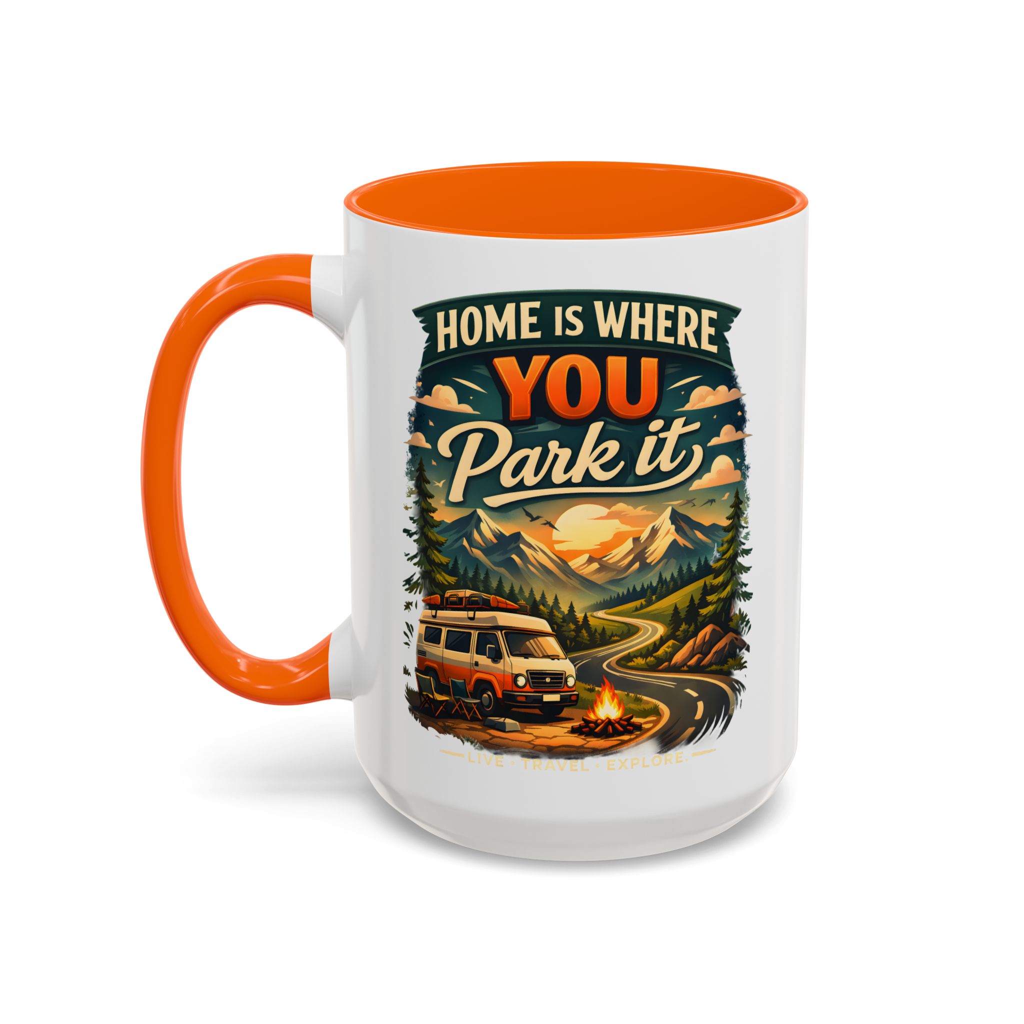 8702669737105870073_2048.jpeg Accent Coffee Mug (11, 15oz) — "Home Is Where You Park It" Design Scenic-Line