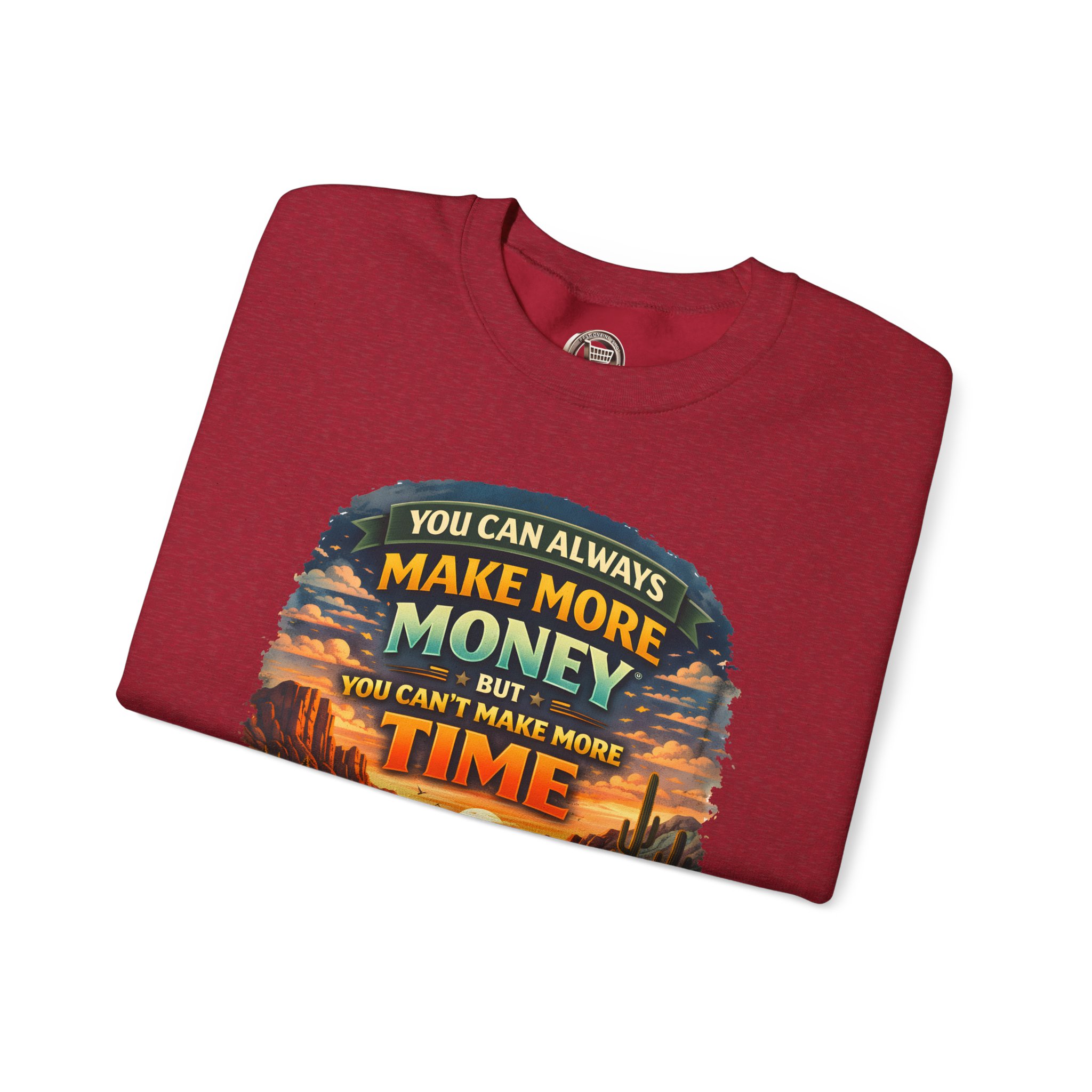 Unisex Heavy Blend™ Crewneck Sweatshirt — "You Can Always Make More Money" Design Scenic-Line