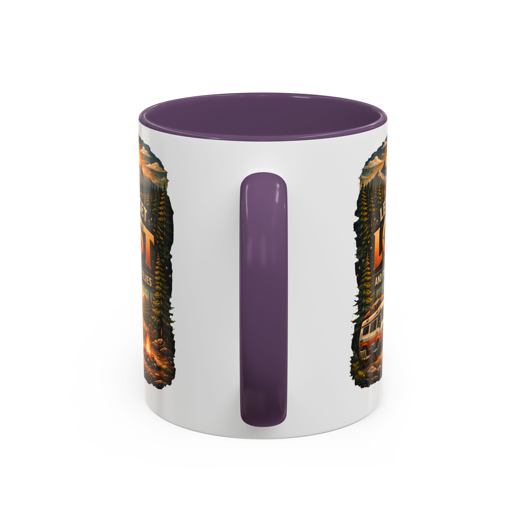 Accent Coffee Mug (11, 15oz) — "Let´s Get Lost And Find Ourselfs" Design Scenic-Line