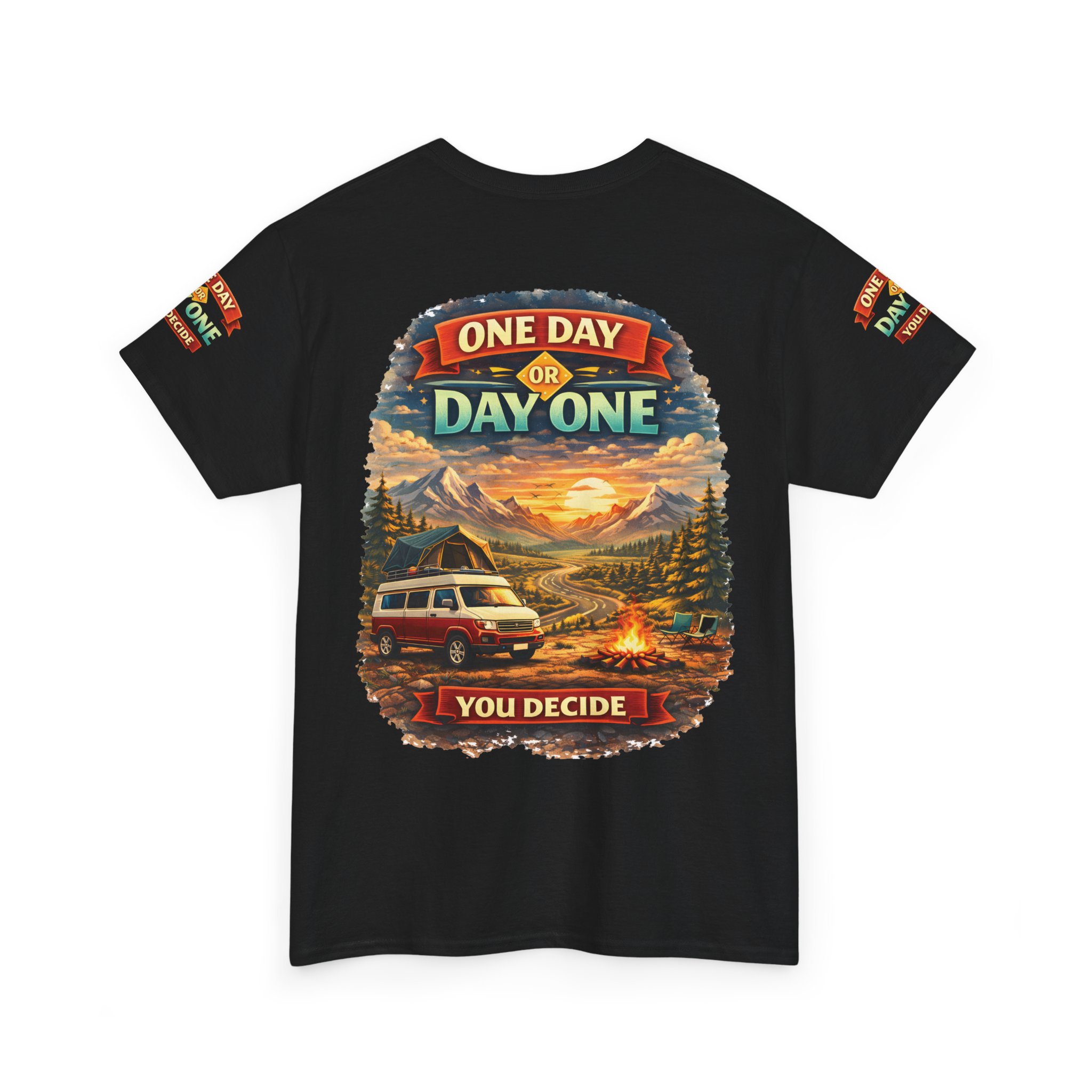 8722154125137750563_2048.jpeg Unisex Heavy Cotton Tee — "One Day Or Day One" Design Scenic-Line
