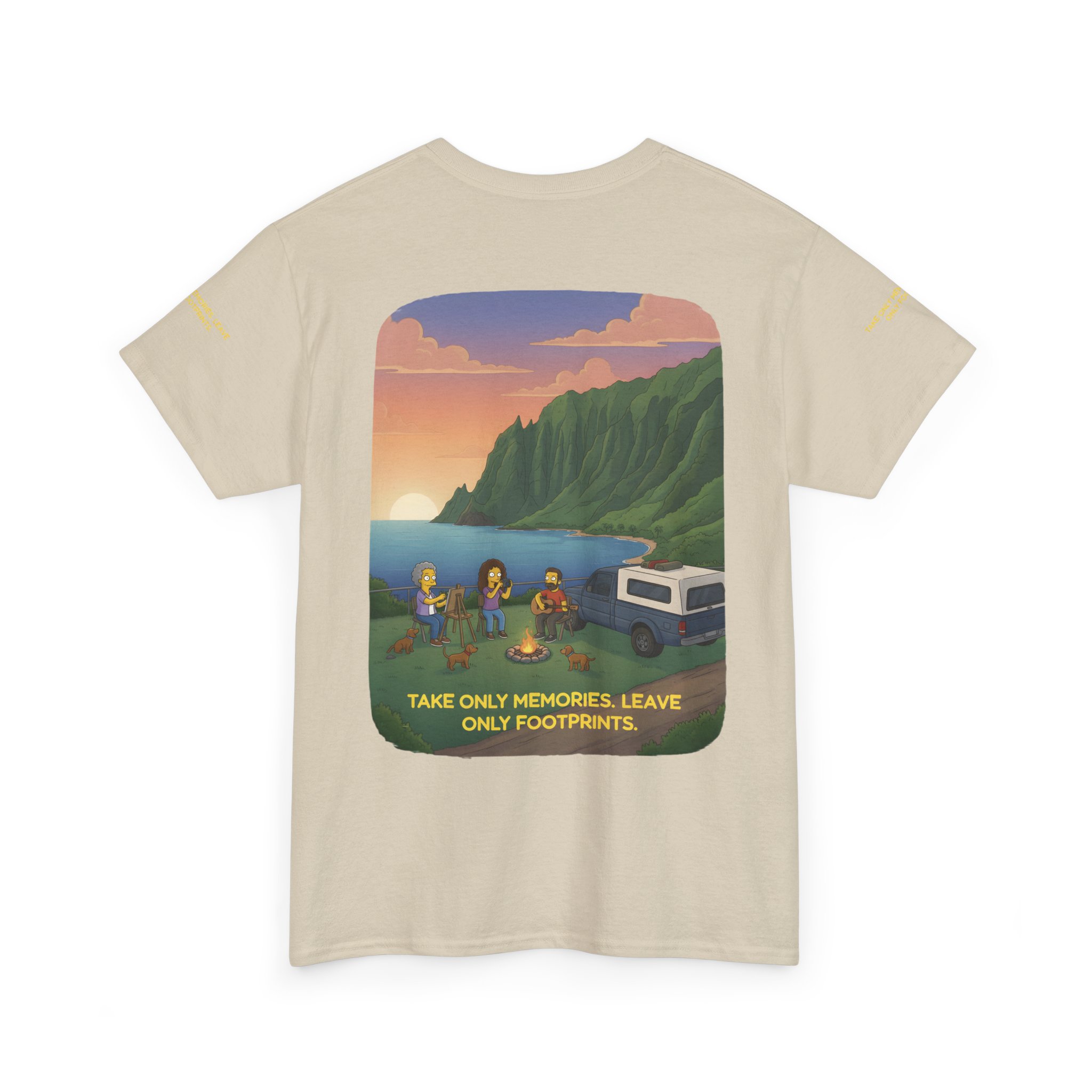 Unisex Heavy Cotton Tee — "Take Only Memories-Leave Only Footprints" Design Sitcom-Line