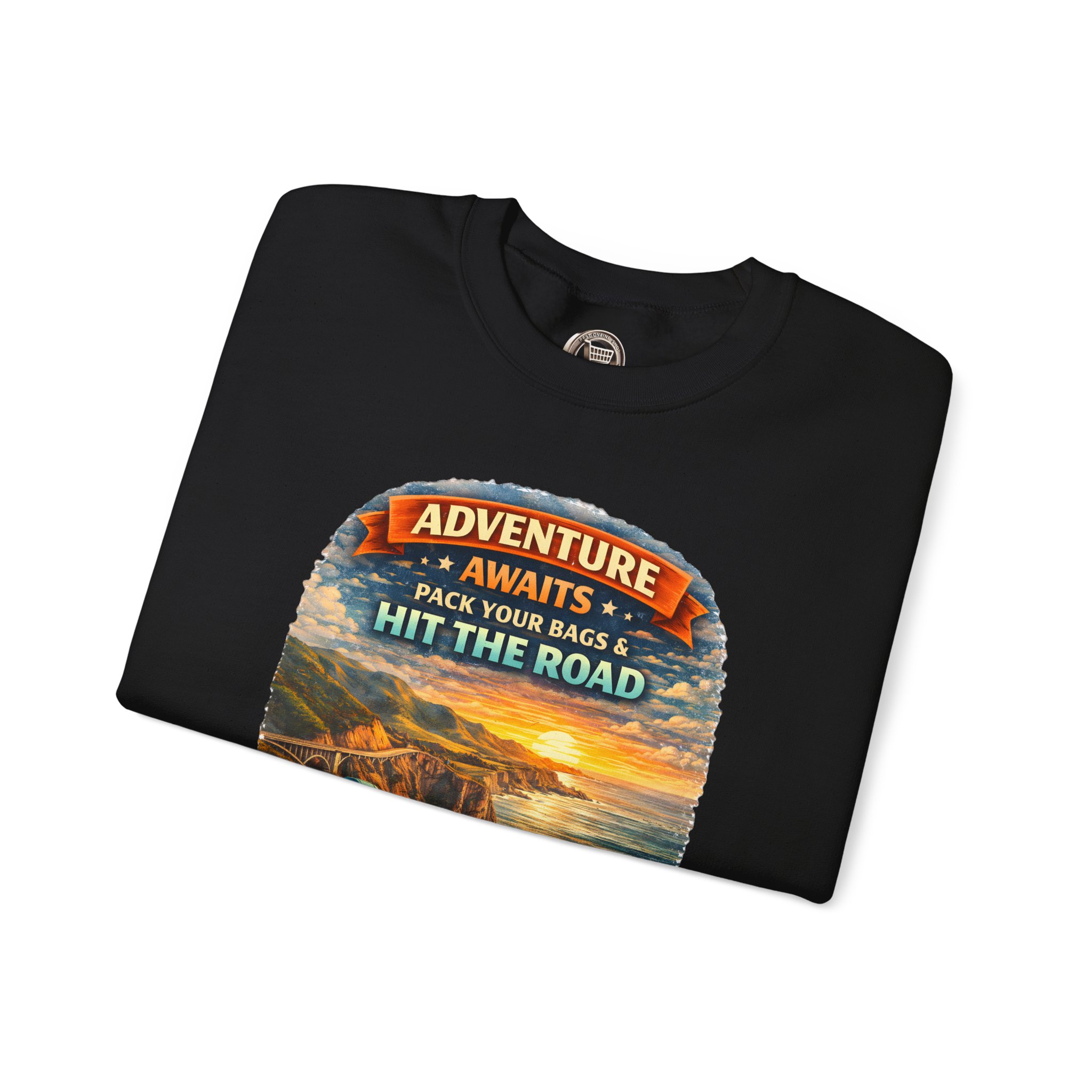 8724301714812459909_2048.jpeg Unisex Heavy Blend™ Crewneck Sweatshirt — "Adventure Awaits-Pack Your Bags" Design Scenic-Line