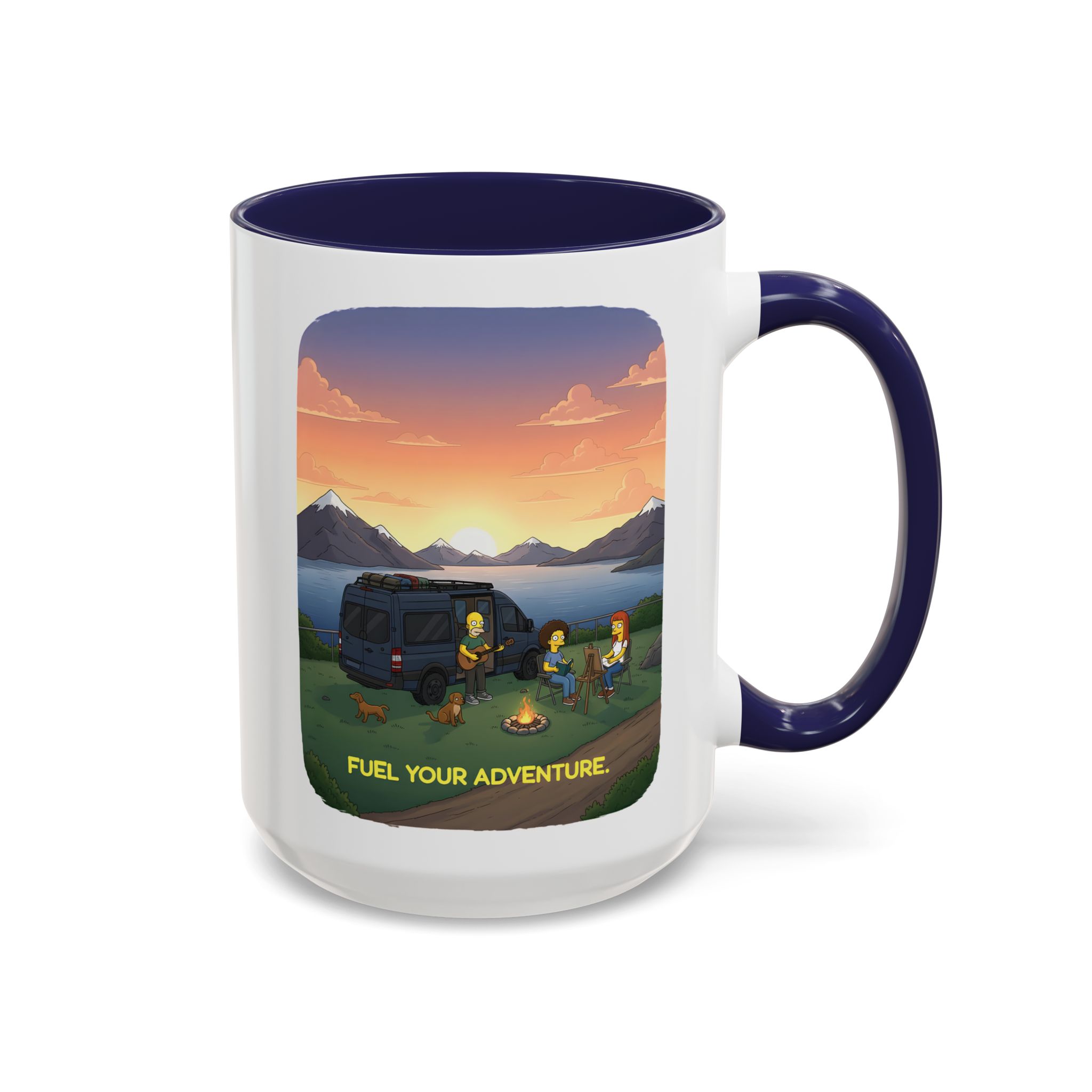 Accent Coffee Mug (11, 15oz) — "Fuel Your Adventure" Design Sitcom-Line