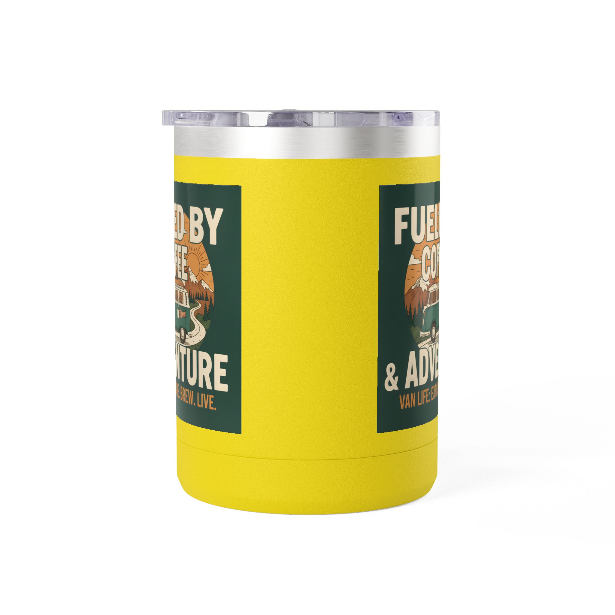 Coffee Mug Tumbler, 15oz — "Fueled by Coffee & Adventure"
