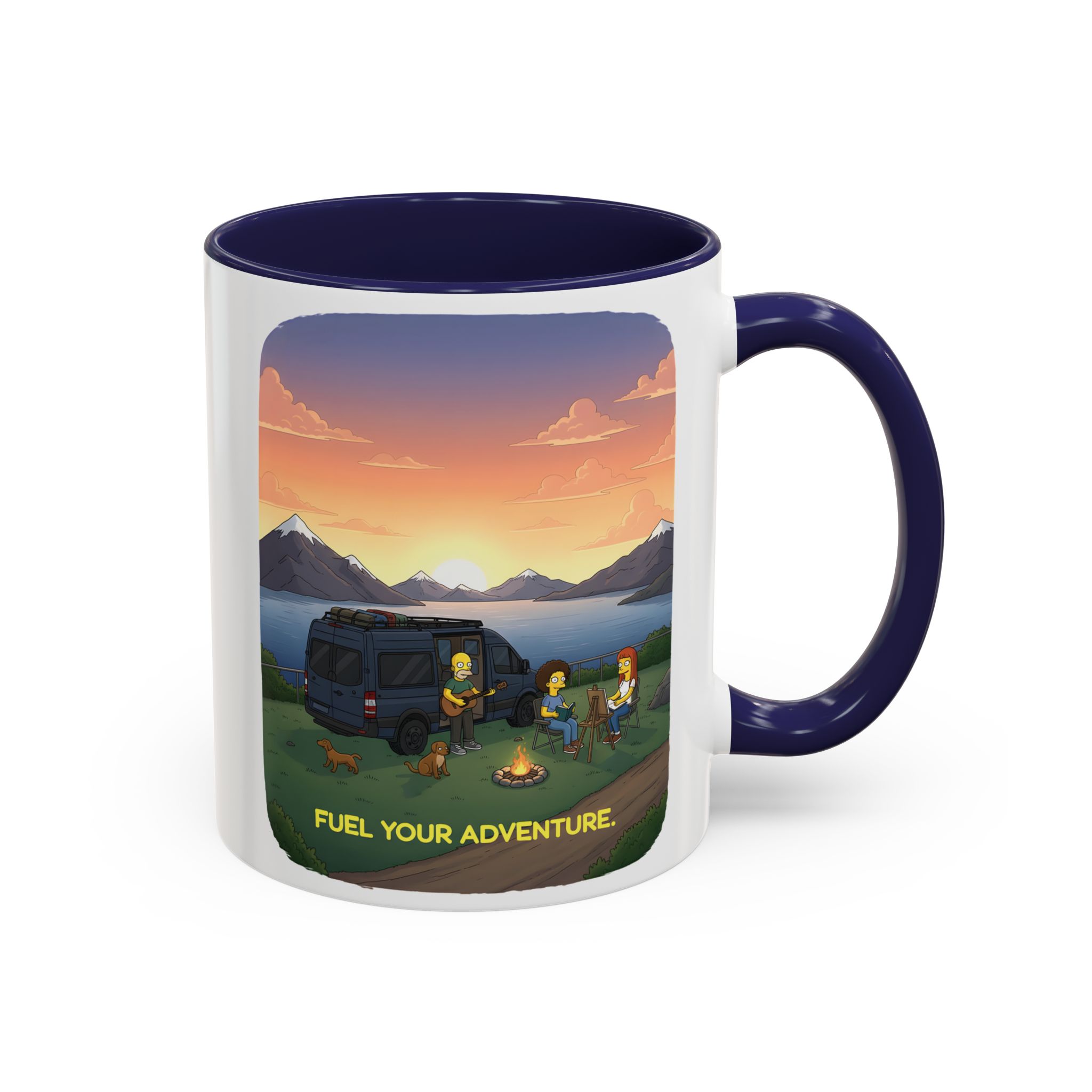 Accent Coffee Mug (11, 15oz) — "Fuel Your Adventure" Design Sitcom-Line
