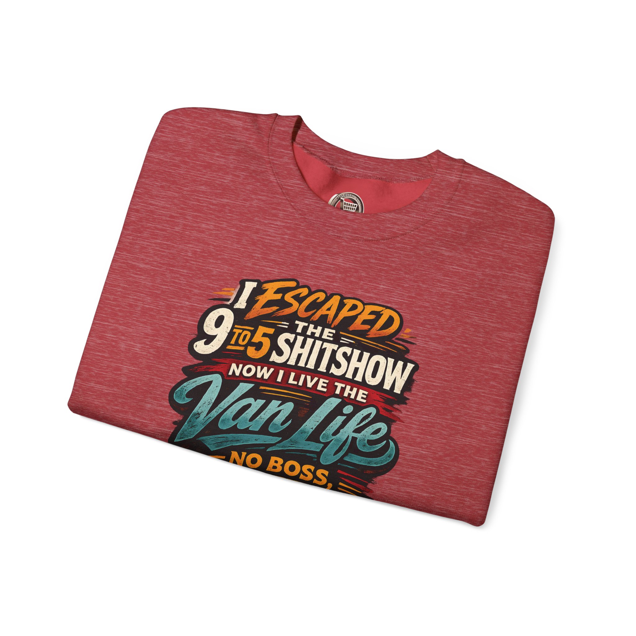 8742973376220313473_2048.jpeg Unisex Heavy Blend™ Crewneck Sweatshirt — "I Escaped The 9 To 5" Design F**K-Line