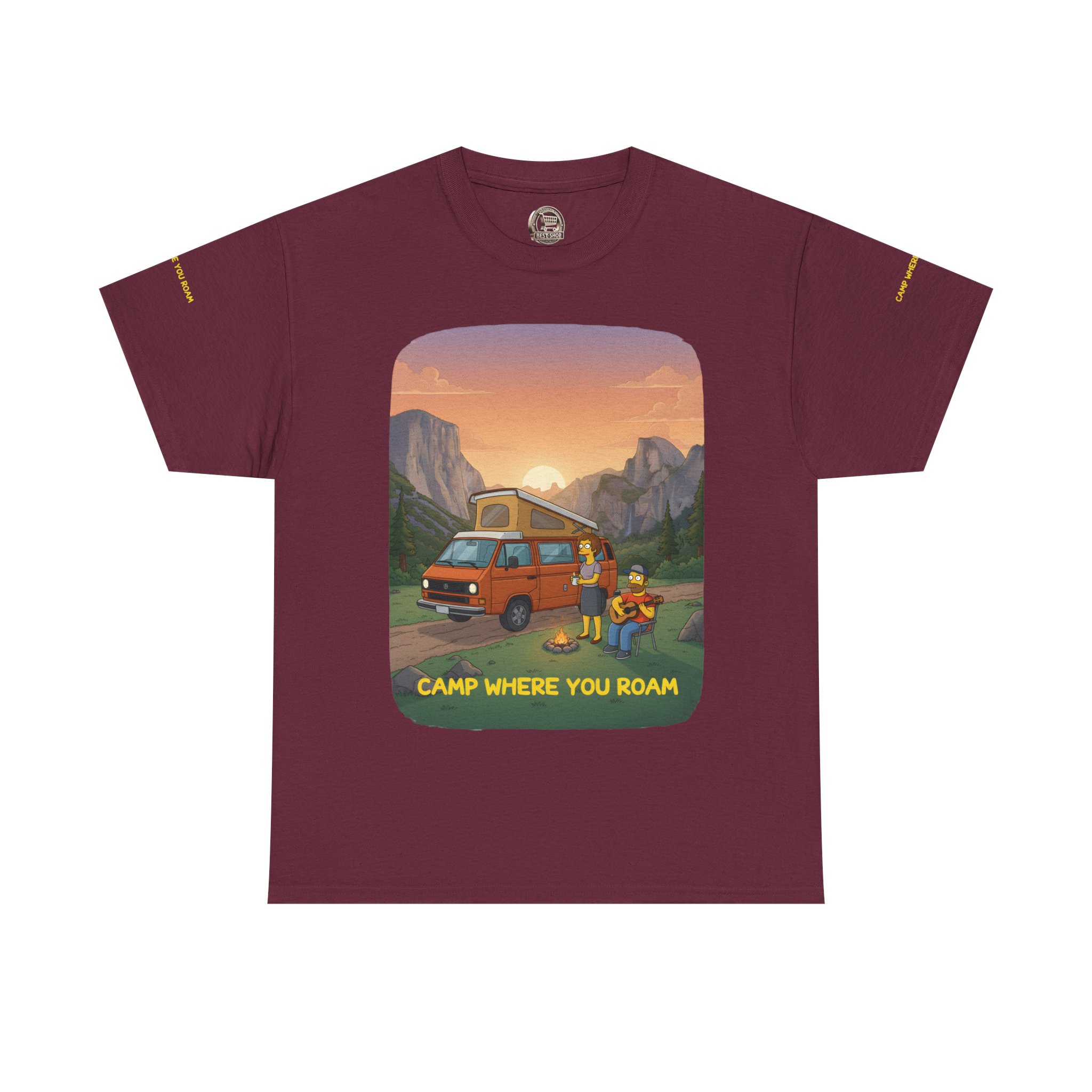Unisex Heavy Cotton Tee — "Camp Where You Roam" Design Sitcom-Line