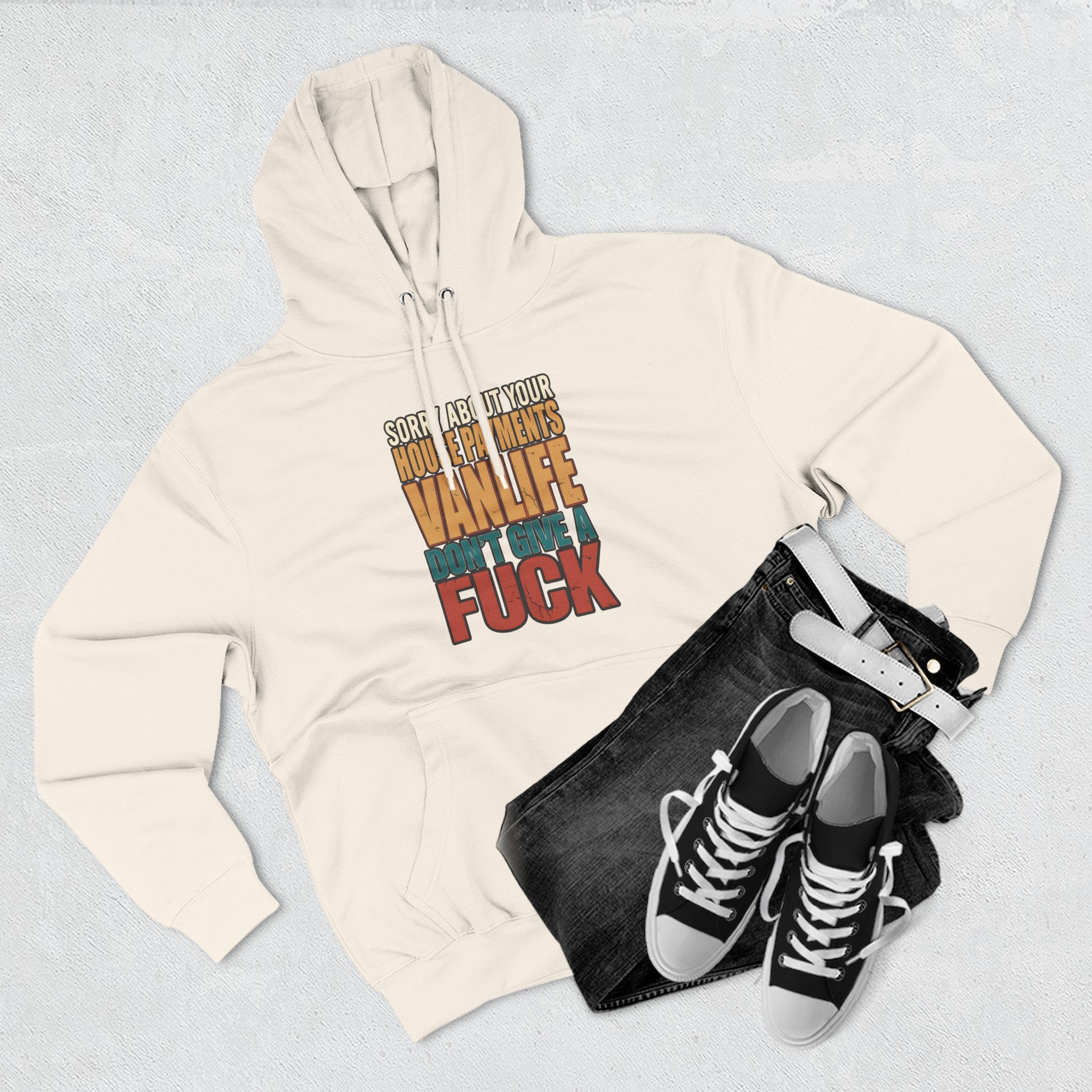 Three-Panel Fleece Hoodie - "Sorry About Your House Payments" Design F**K-Line
