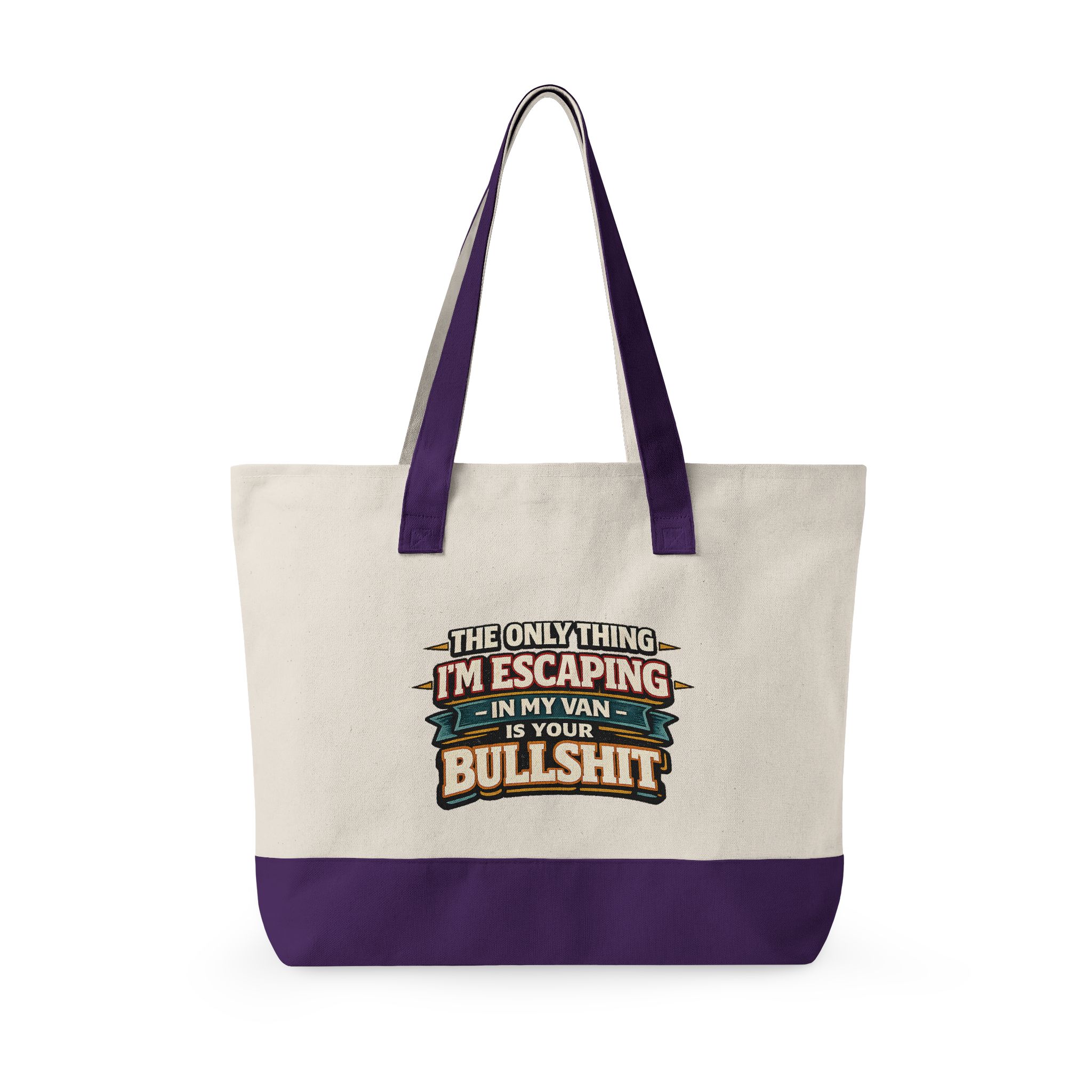 Zippered Canvas Tote — "The Only Thing Im Escaping" (Design F**K-Line)