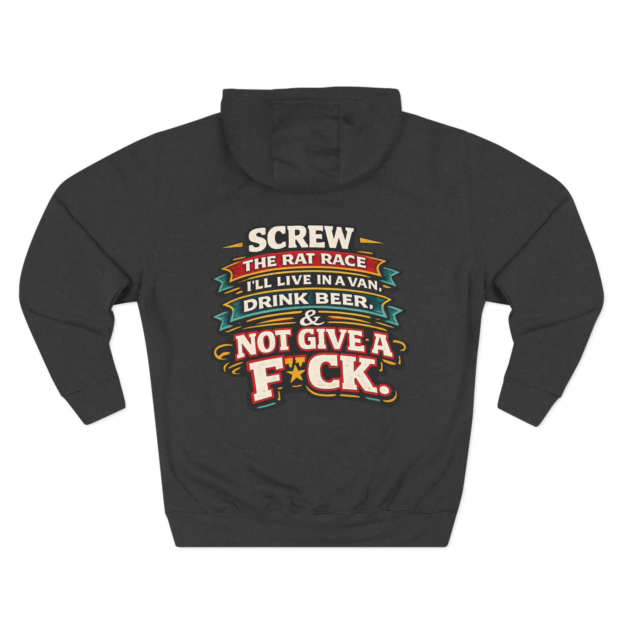 8762683485837836850_2048.jpeg Three-Panel Fleece Hoodie - "Screw The Rat Race" Design F**K-Line
