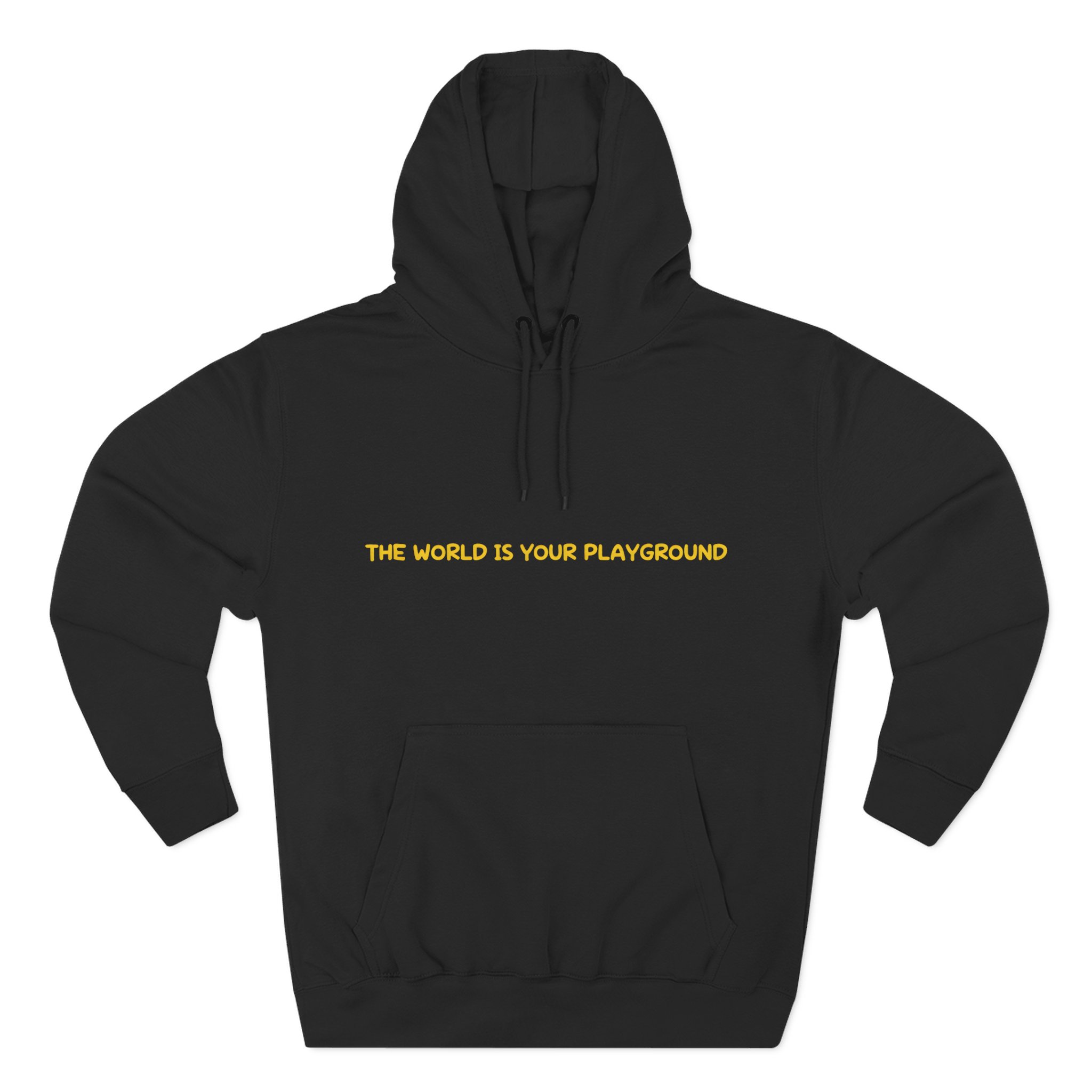 Three-Panel Fleece Hoodie - "The World Is Your playground" Design Sitcom-Line