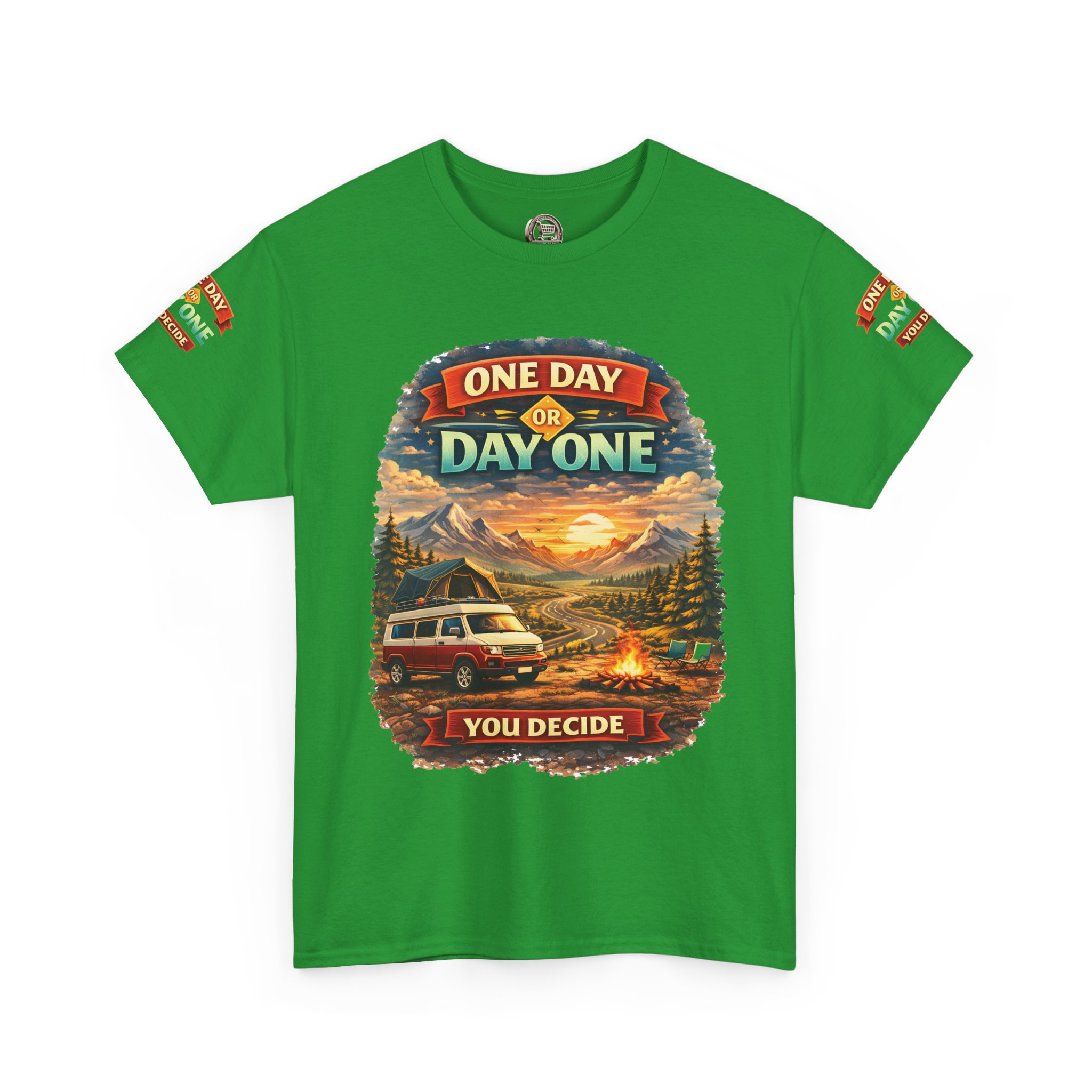 8767500335071548707_2048.jpeg Unisex Heavy Cotton Tee — "One Day Or Day One" Design Scenic-Line