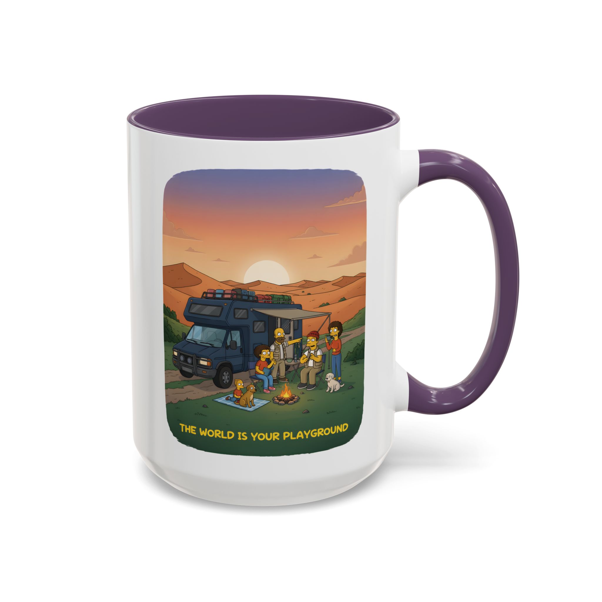 Accent Coffee Mug (11, 15oz) — "The World Is Your playground" Design Sitcom-Line