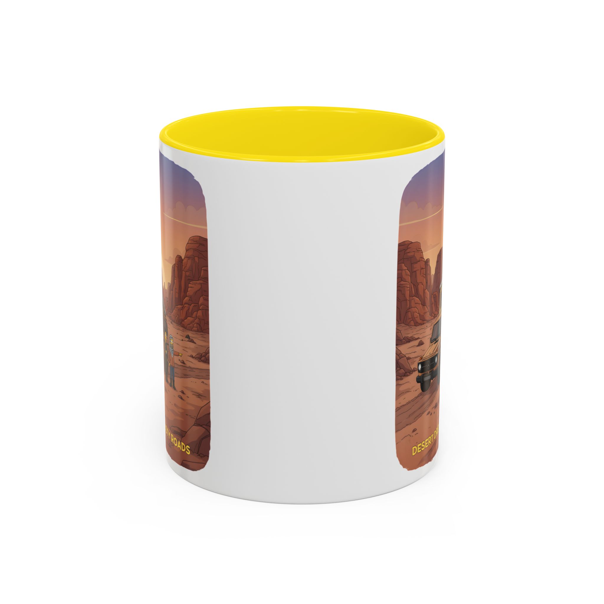 Accent Coffee Mug (11, 15oz) — "Desert Dreams Dusty Roads" Design Sitcom-Line