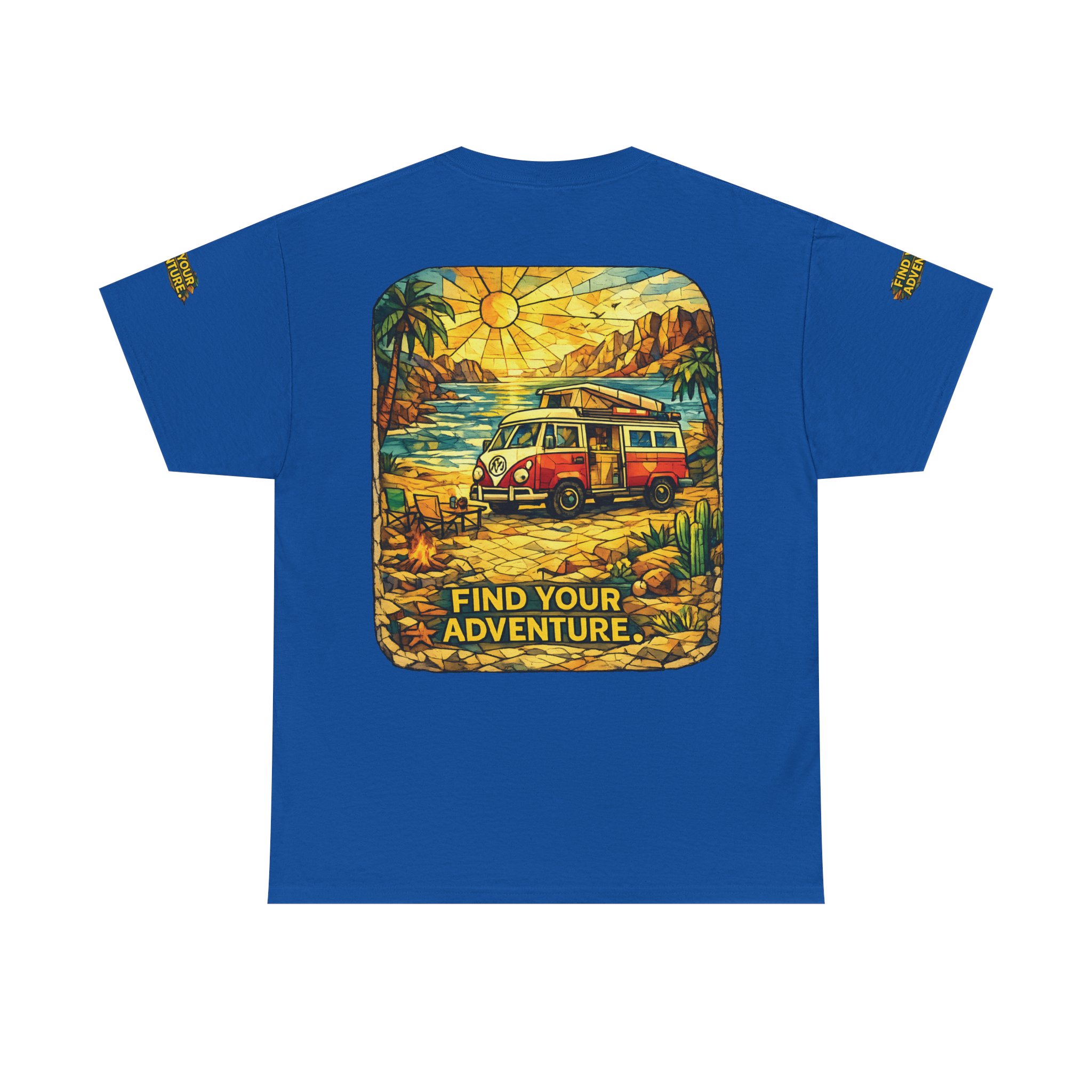 Unisex Heavy Cotton Tee — "Find Your Adventure" Design Cubic-Line