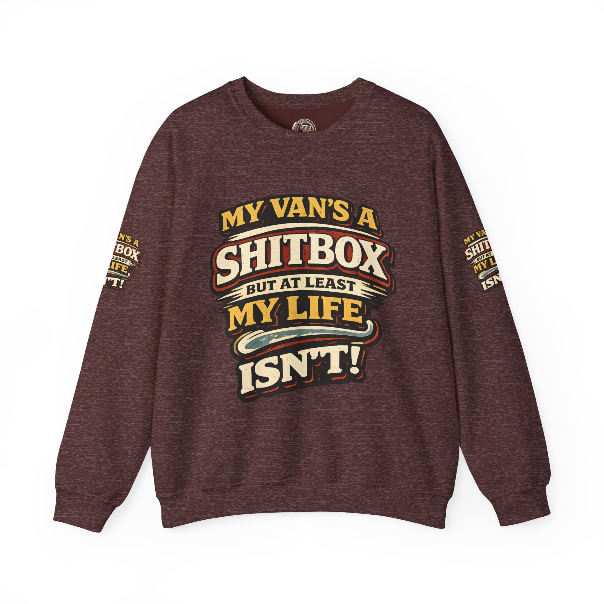 8786193915747189607_2048.jpeg Unisex Heavy Blend™ Crewneck Sweatshirt — "My Van`s A Shitbox" Design F**K-Line