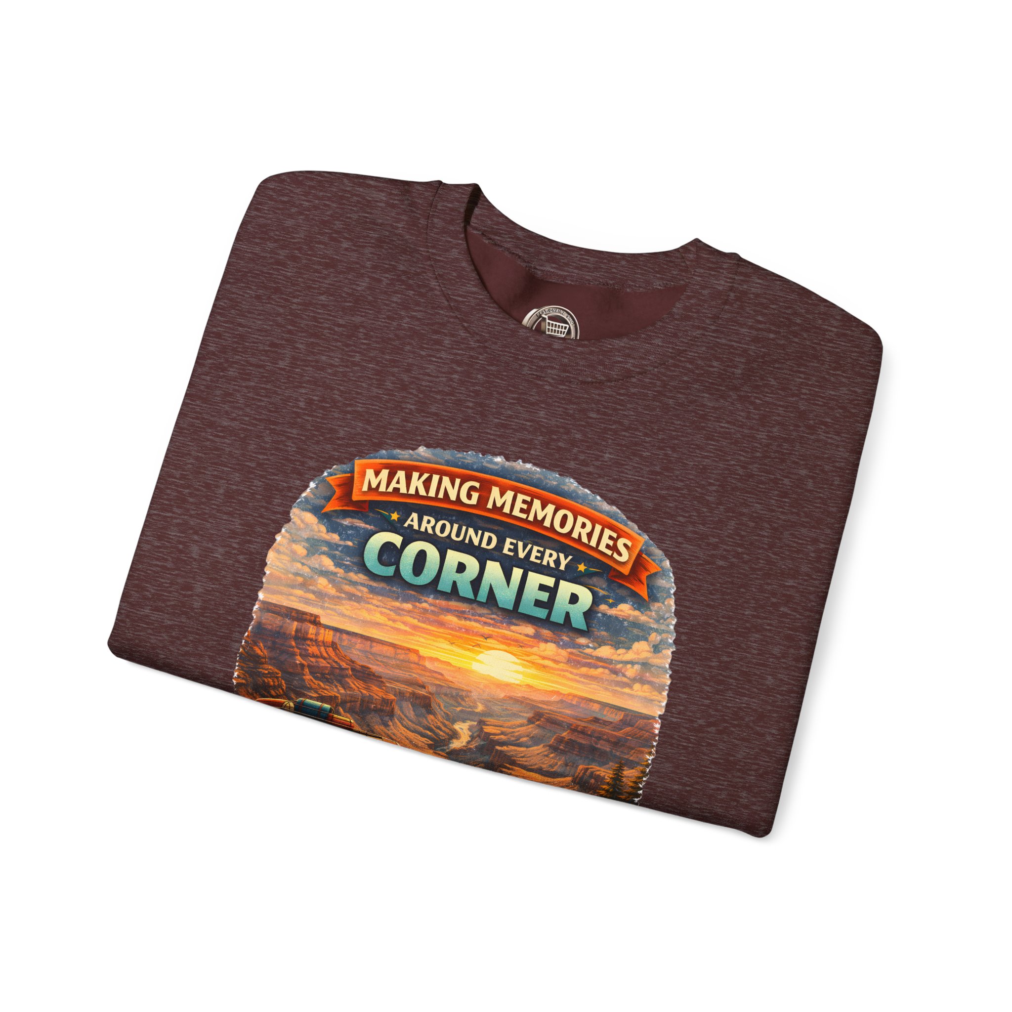 Unisex Heavy Blend™ Crewneck Sweatshirt — "Making Memories Around Every Corner" Design Scenic-Line