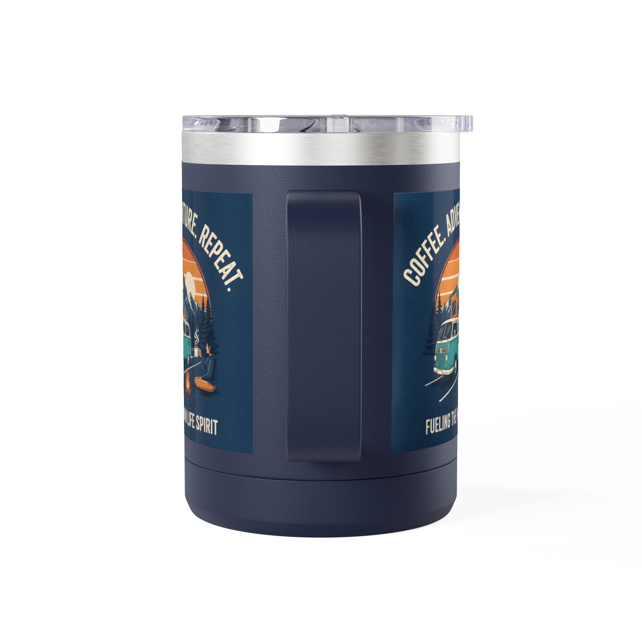 Coffee Mug Tumbler, 15oz — “Coffee. Adventure. Repeat.”