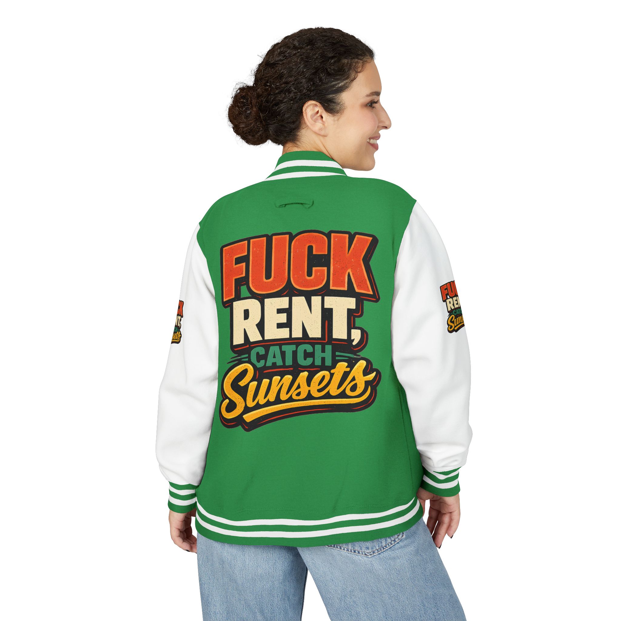 8795635014949326911_2048-2.jpeg Unisex Heavyweight Letterman Jacket — "Fuck Rent Catch Sunsets" Design F**K-Line