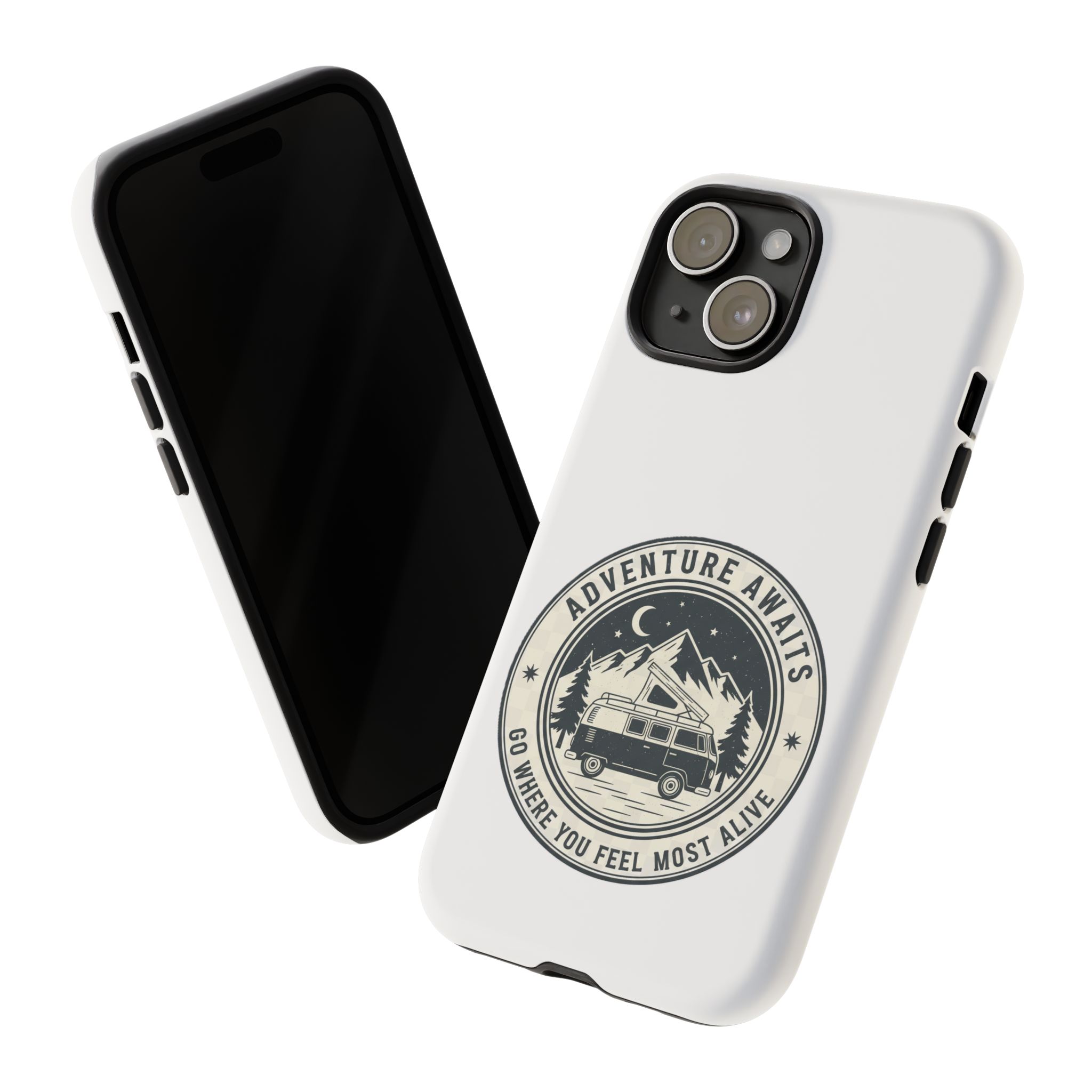 Phone Case — "Adventure Awaits-Go Where You Feel Most Alive" Camper Van Design