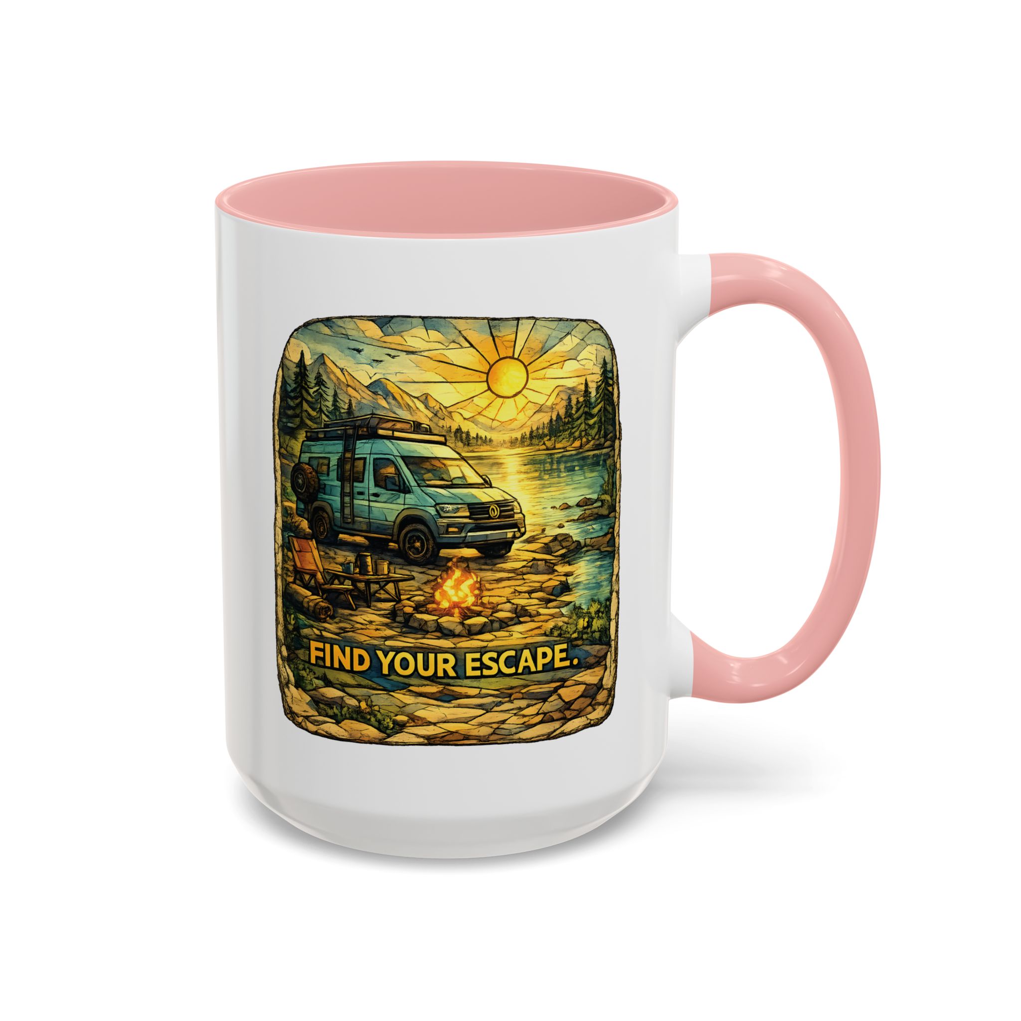8798769806545939568_2048.jpeg Accent Coffee Mug (11, 15oz) — "Find Your Escape" Design Cubic-Line