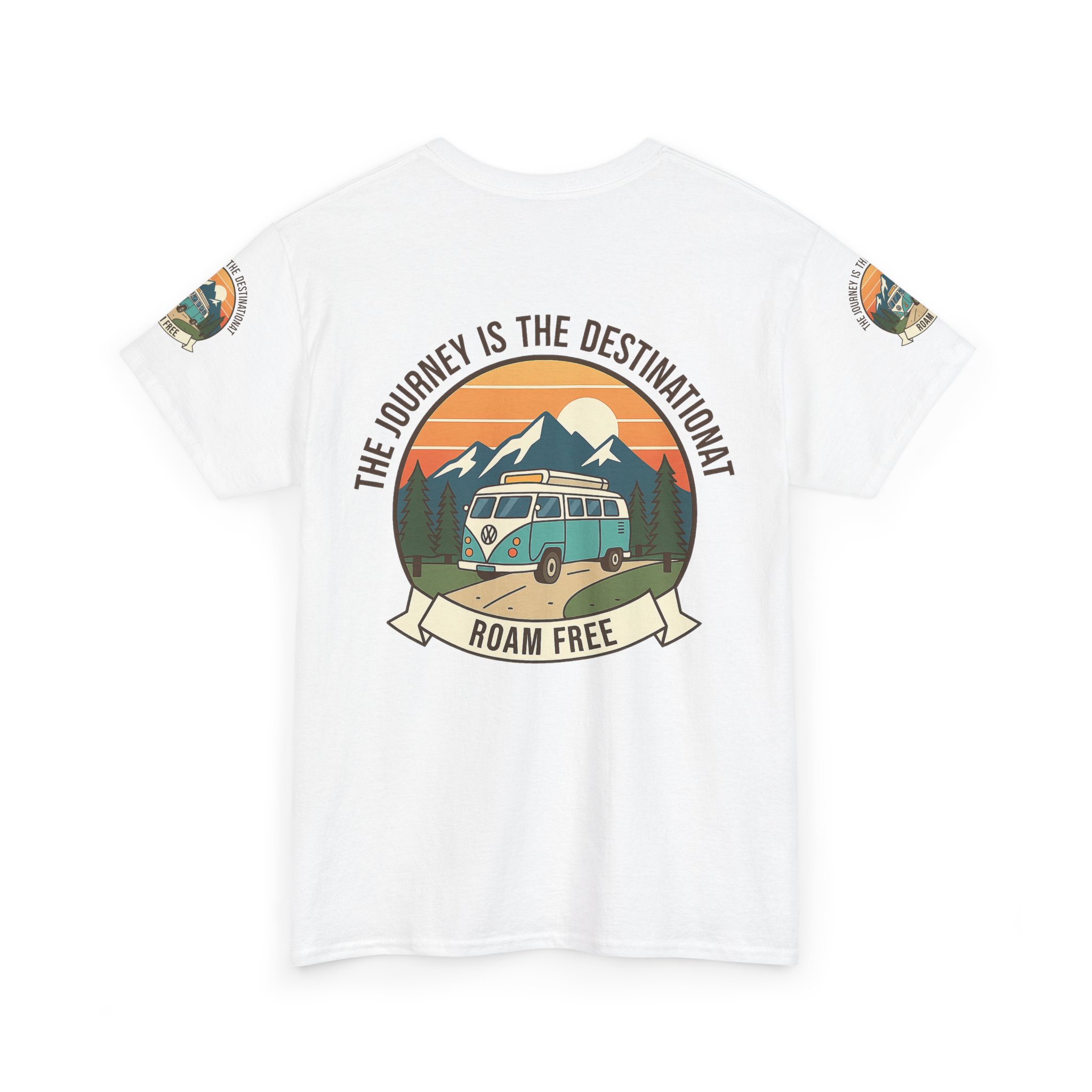 Unisex Heavy Cotton Tee — "The Journey Is The Destination" Roam Free Travel Shirt
