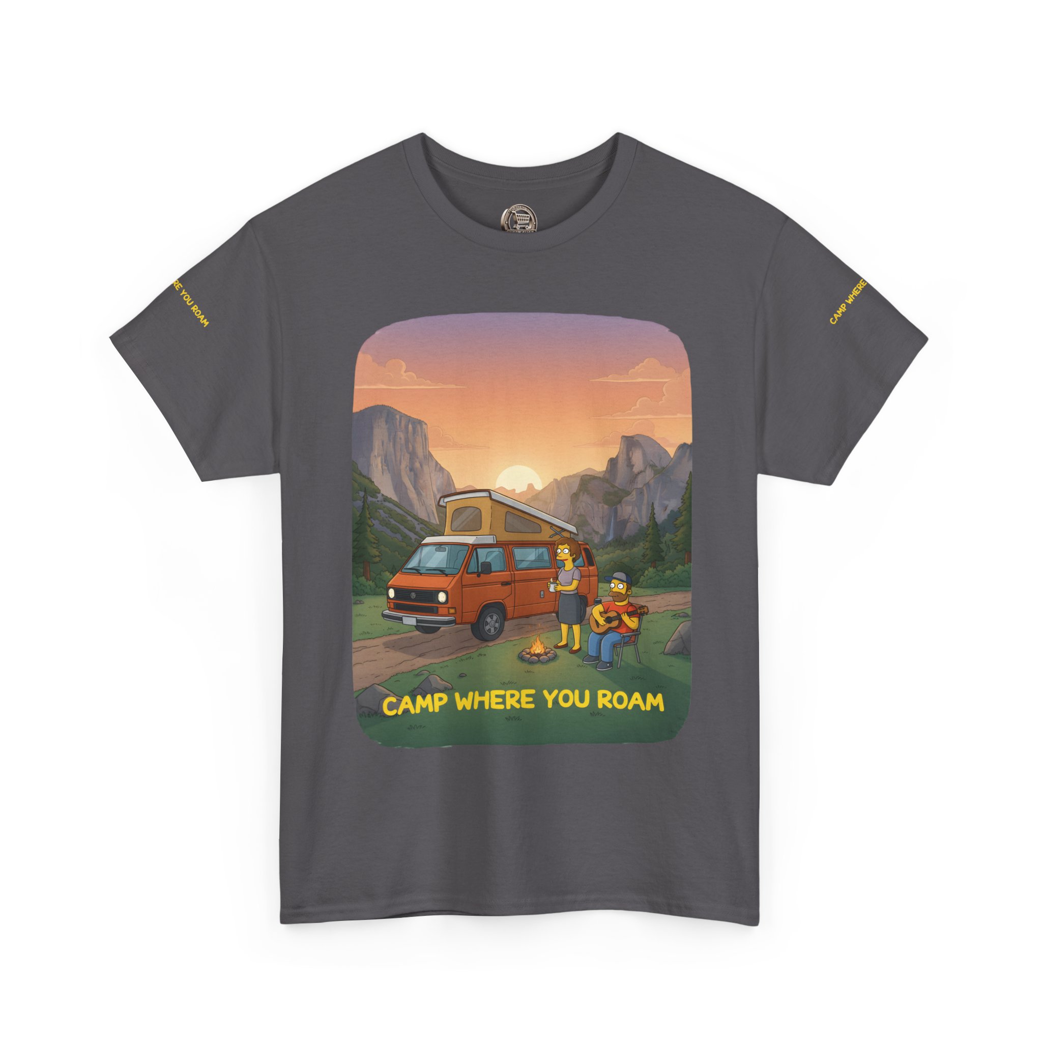 Unisex Heavy Cotton Tee — "Camp Where You Roam" Design Sitcom-Line