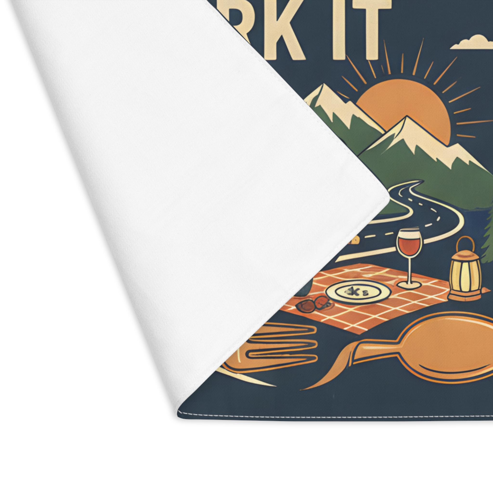 Camping Placemat — "Dinner Is Ready Wherever We Park It" Camper Van Table Mat