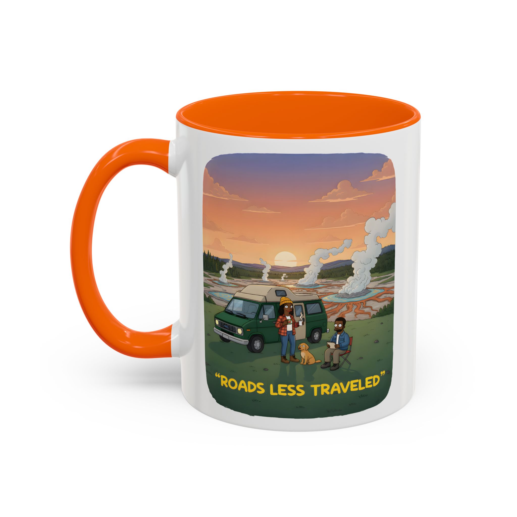 Accent Coffee Mug (11, 15oz) — "Roads Less Traveled" Design Sitcom-Line