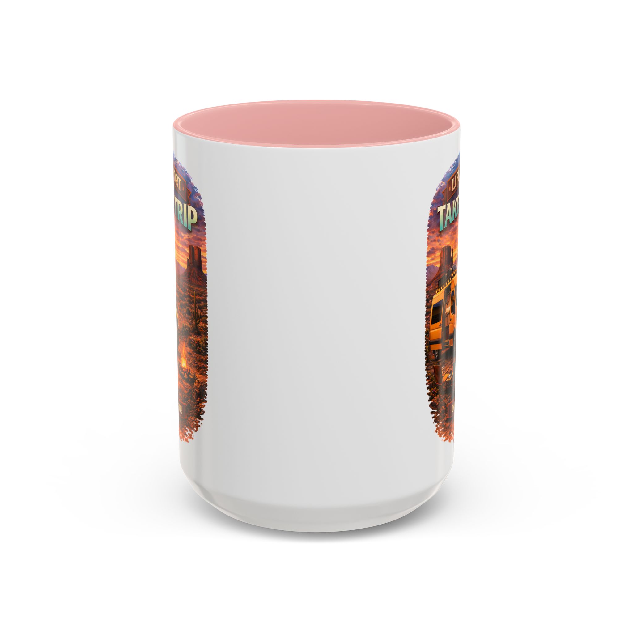 Accent Coffee Mug (11, 15oz) — "Live Is Short Take The Trip" Design Scenic-Line