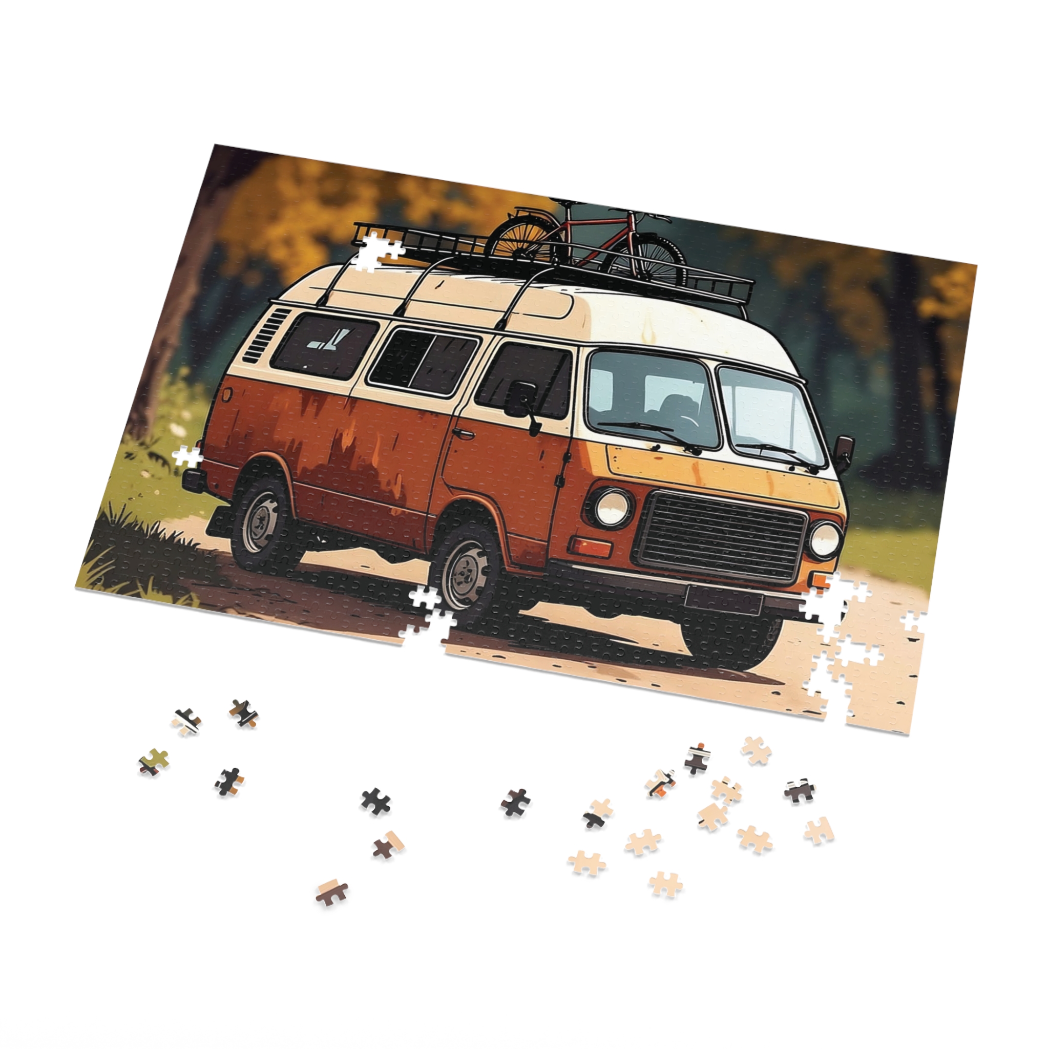 Jigsaw Puzzle with Tin — Scenic Road Trip Puzzle
