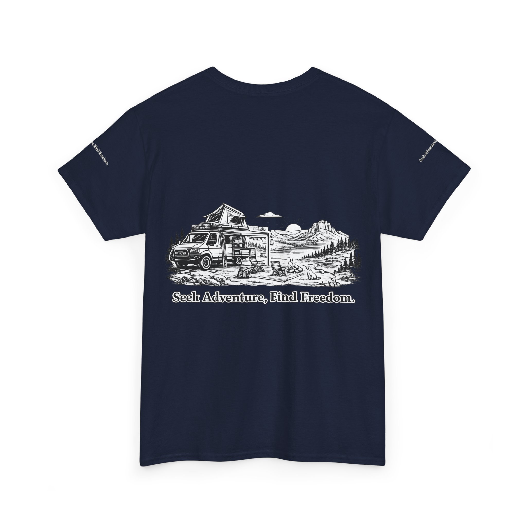 883240993805649237_2048.jpeg Unisex Heavy Cotton Tee — "Seek Adventure, Find Freedom" Design Minimal-Line