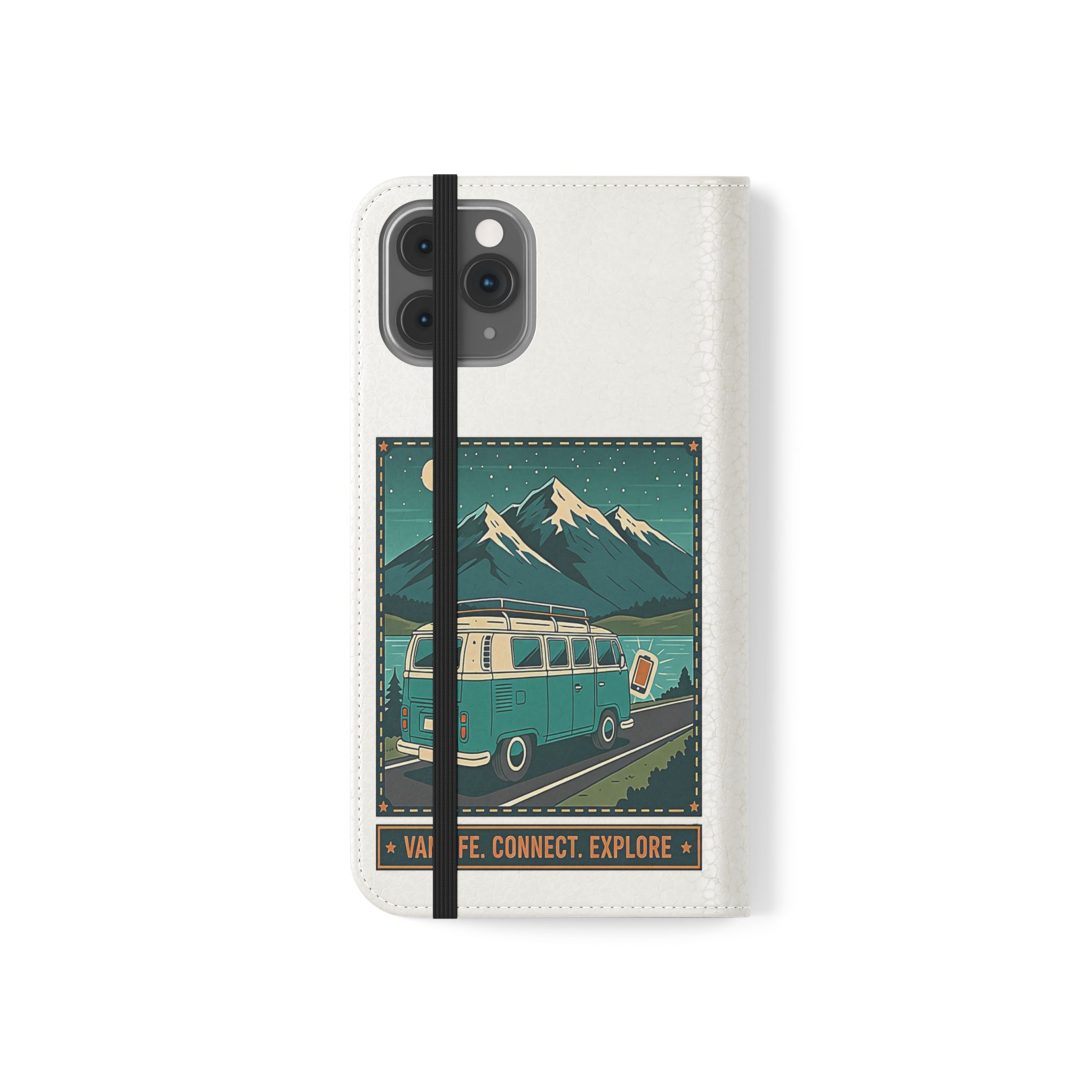 Flip Phone Case — “WiFi Where the Roam Is” Vanlife Wallet Case