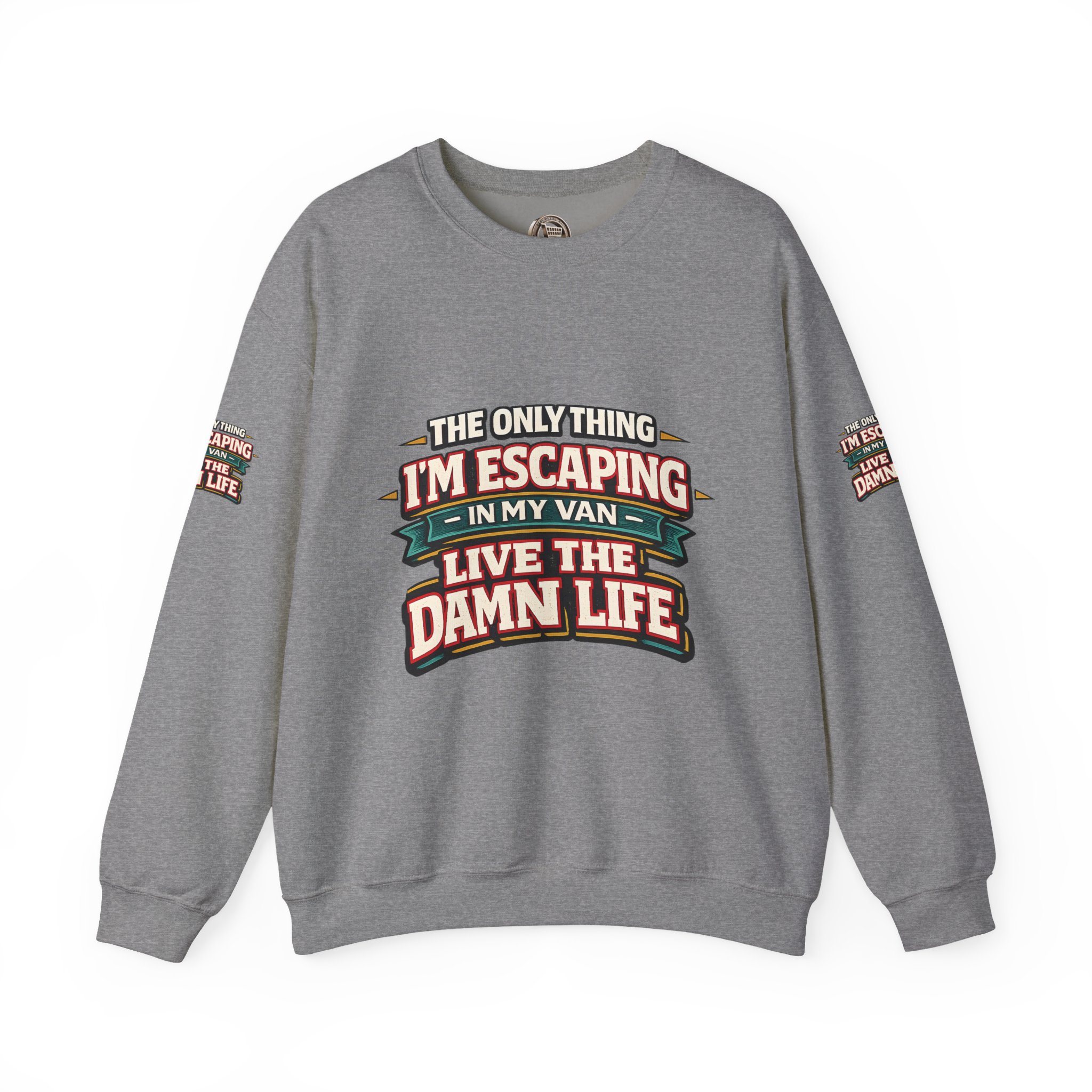 Unisex Heavy Blend™ Crewneck Sweatshirt — "The Only Thing I´m Escaping" Design F**K-Line
