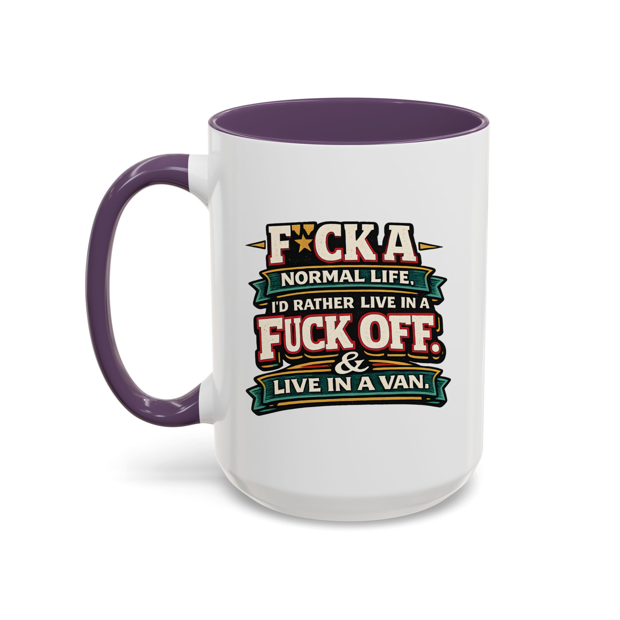 8851941049235349293_2048.jpeg Accent Coffee Mug (11, 15oz) — "Fuck A Normal Life" Design F**K-Line