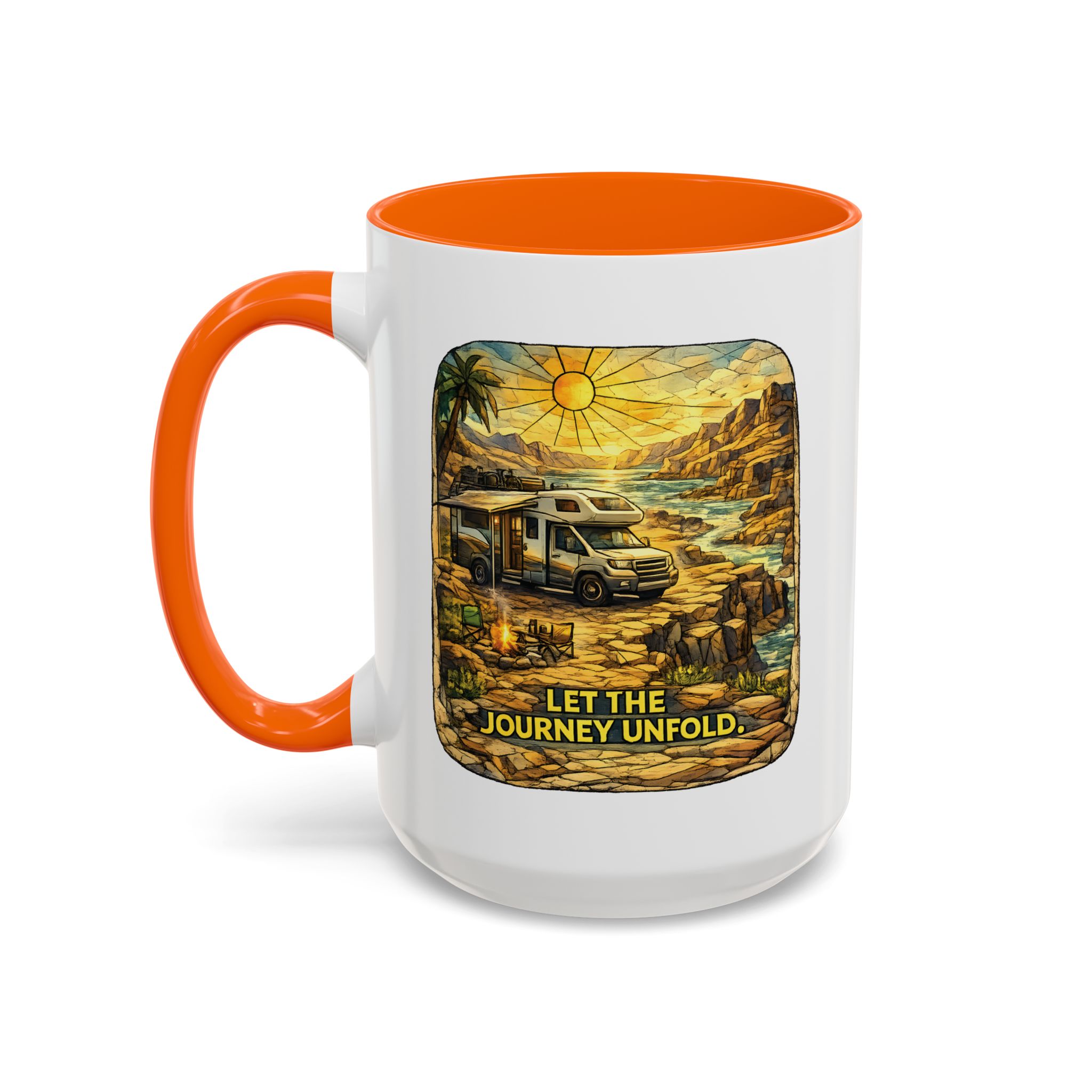 8856129343875861518_2048.jpeg Accent Coffee Mug (11, 15oz) — "Let The Journey Unfold" Design Cubic-Line