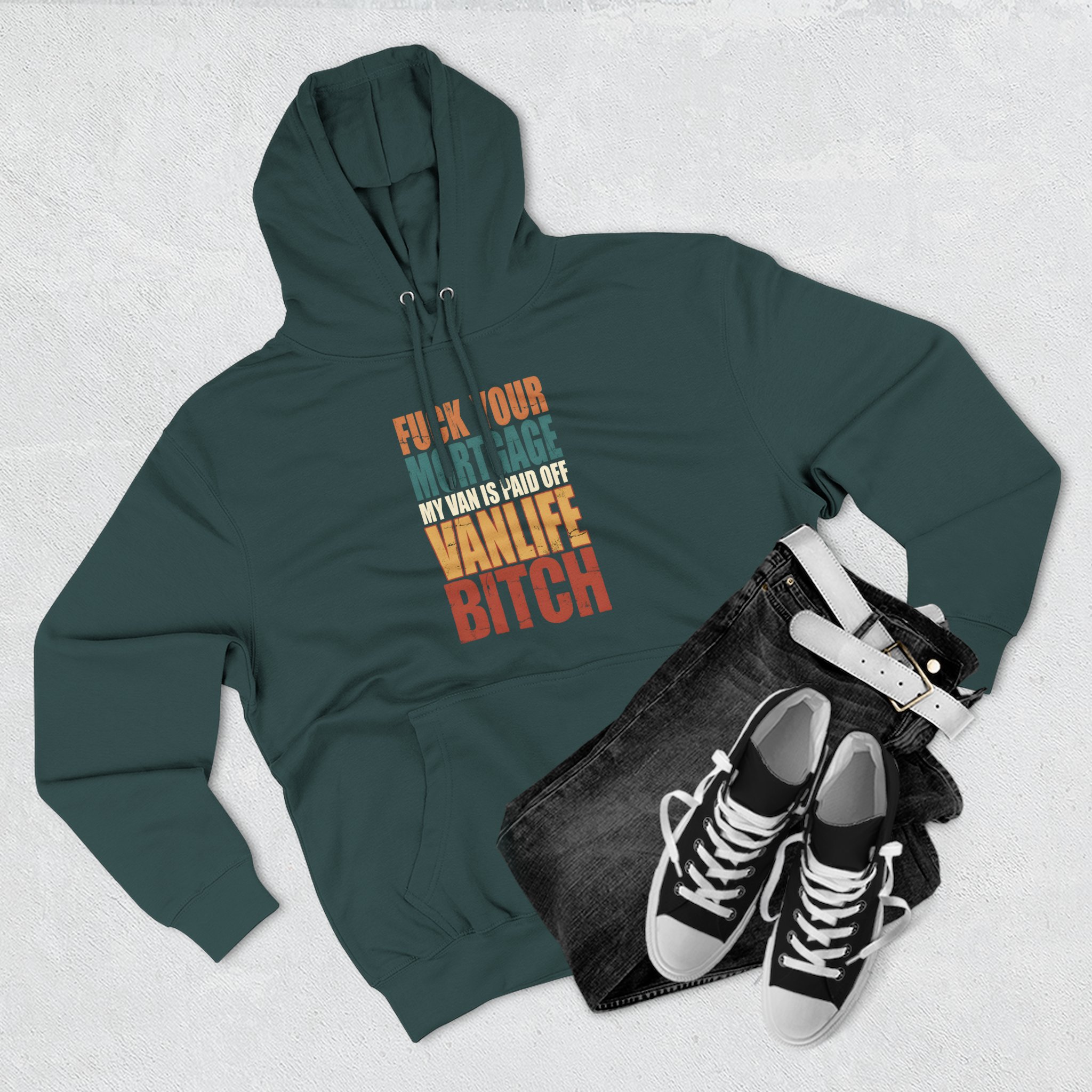 Three-Panel Fleece Hoodie - "Fuck Your Mortgage" Design F**K-Line